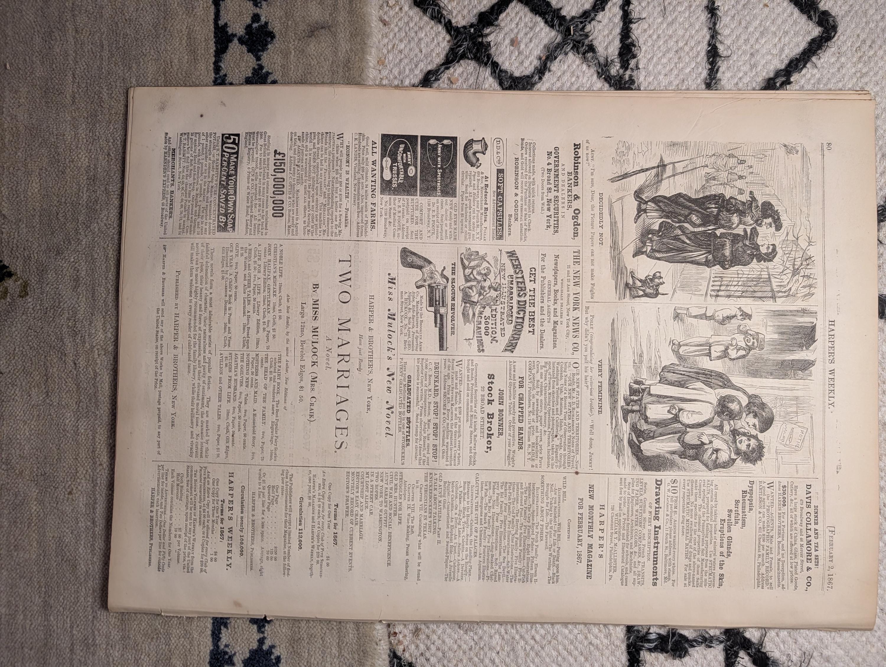 1867 Cotton Plantation Black Workers Centerfold, Crete War — Feb 2