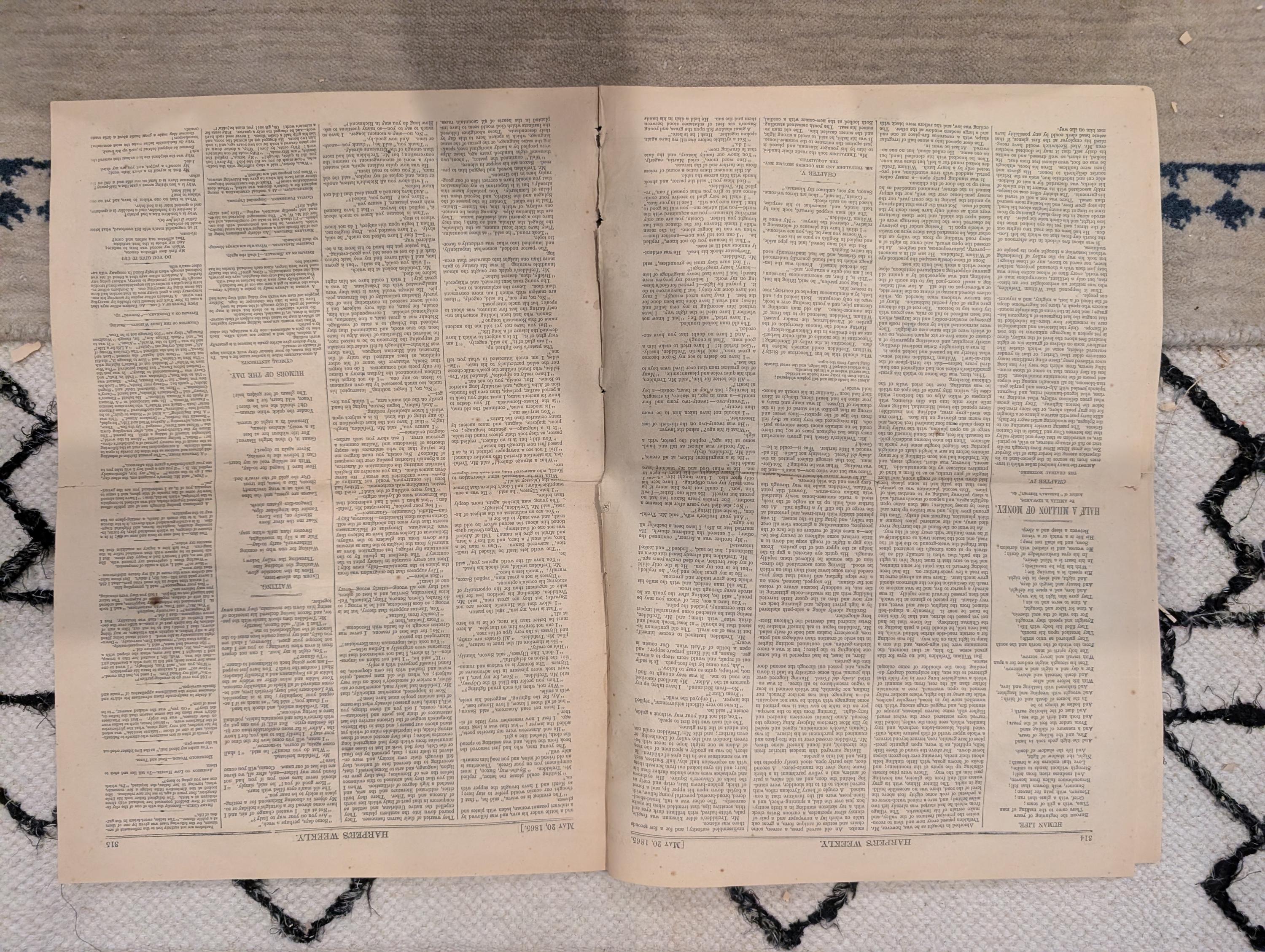 1865 Lincoln Funeral Chicago Harper's Weekly May 20 Garrett's Barn Sultana