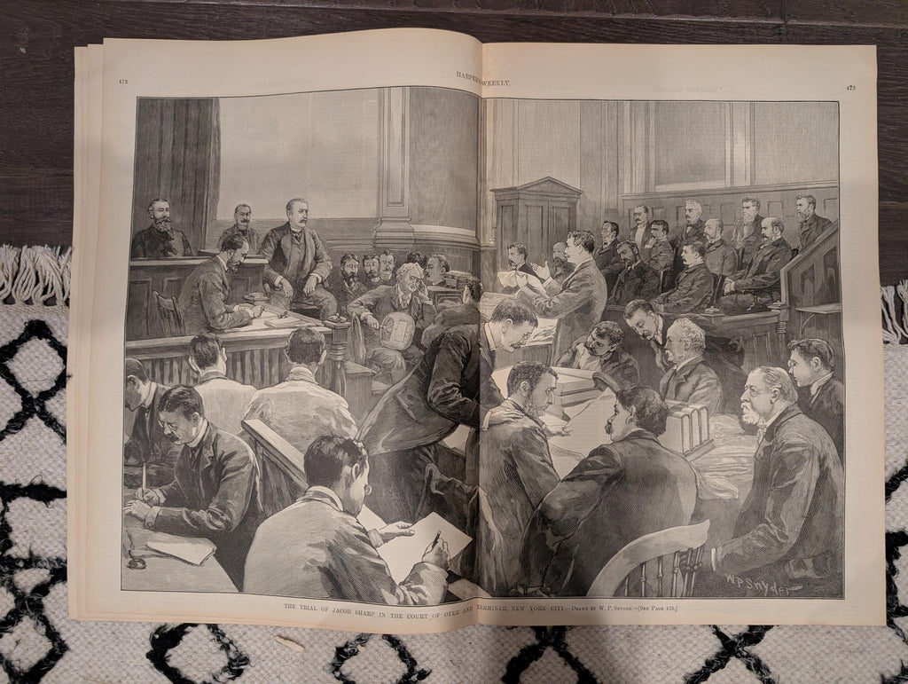 Harper’s Weekly — July 2, 1887 — Military Encampment Scenes, Yachting, Mexican Coast, Famous Jacob Sharp Trial, Howard Pyle, Architecture &