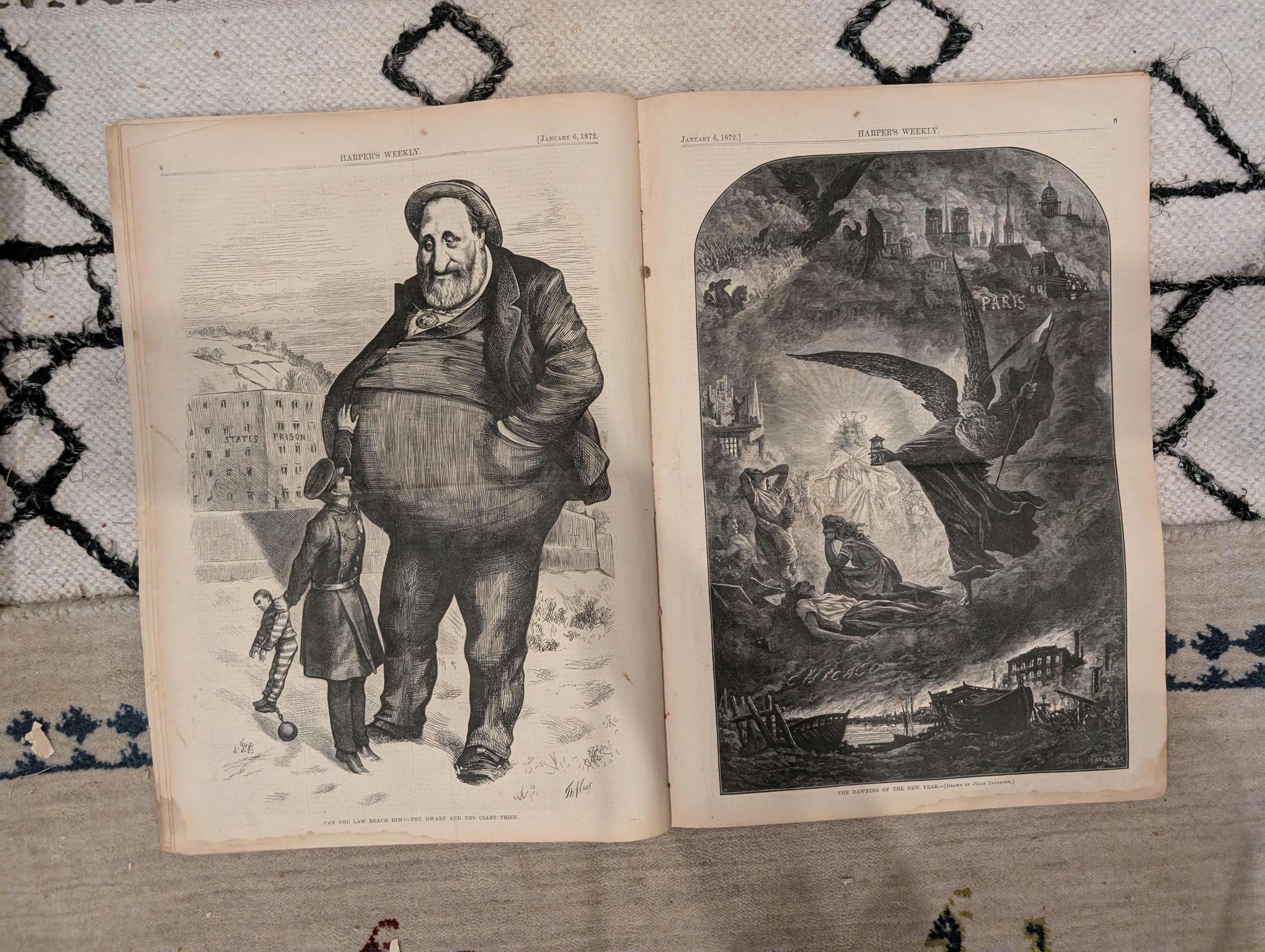 1872 Boss Tweed Thomas Nast Harper's Weekly January 06 Tammany Hall