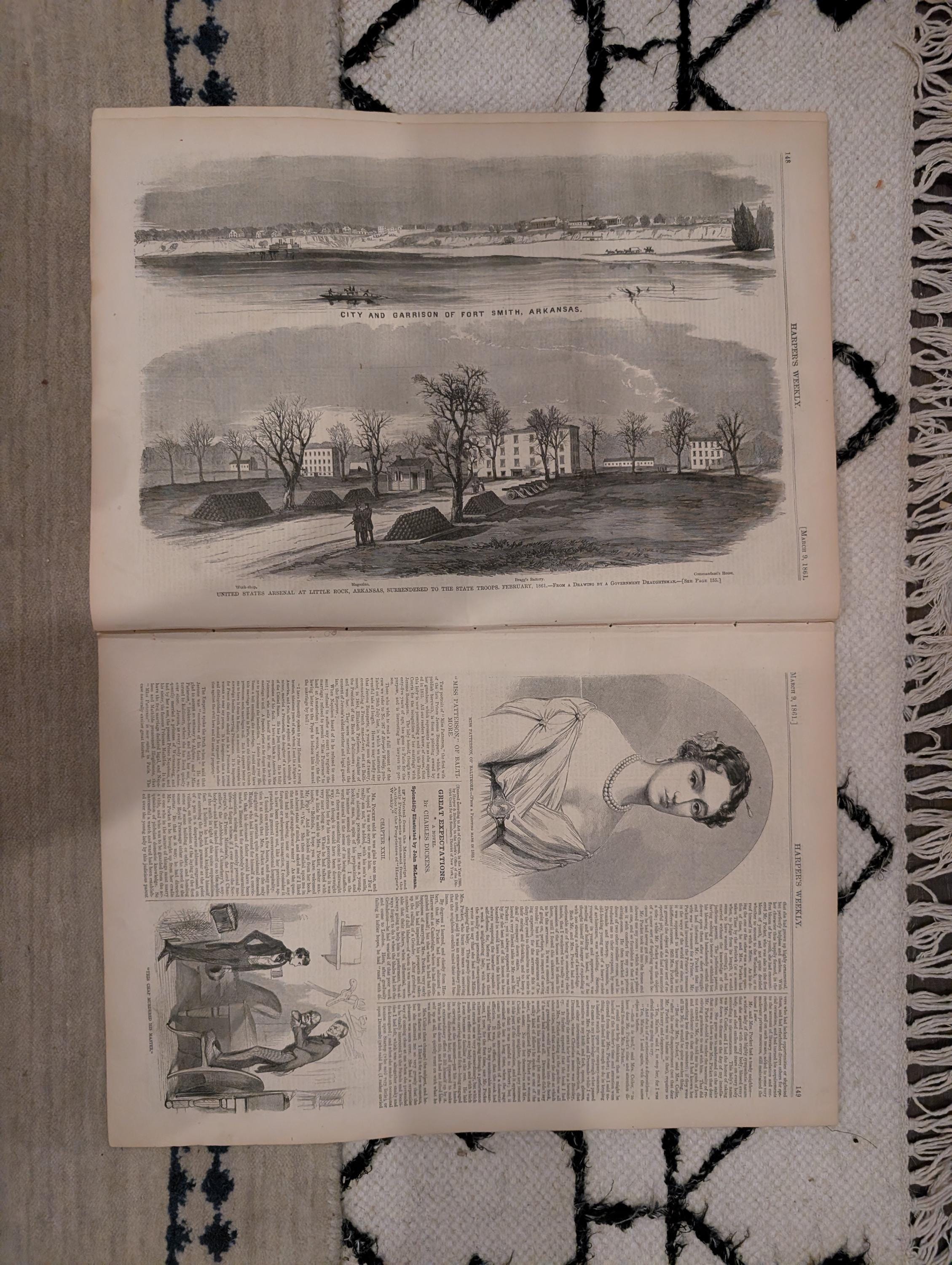 1861 Lincoln Independence Hall Harper's Weekly March 09 Jefferson Davis Inauguration
