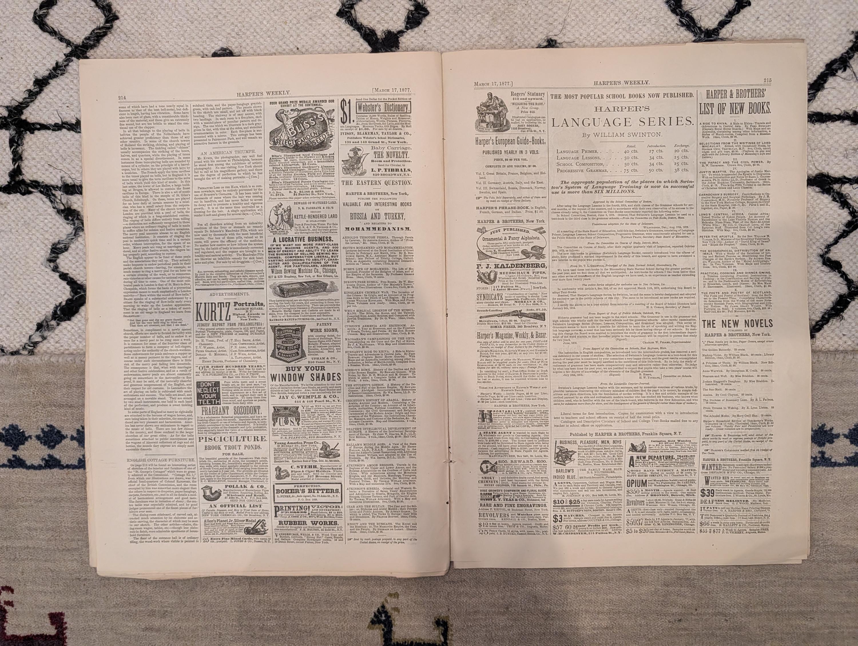 1877 Hayes & First Lady Portraits, Nast, White House, Polar Bears — Mar 17