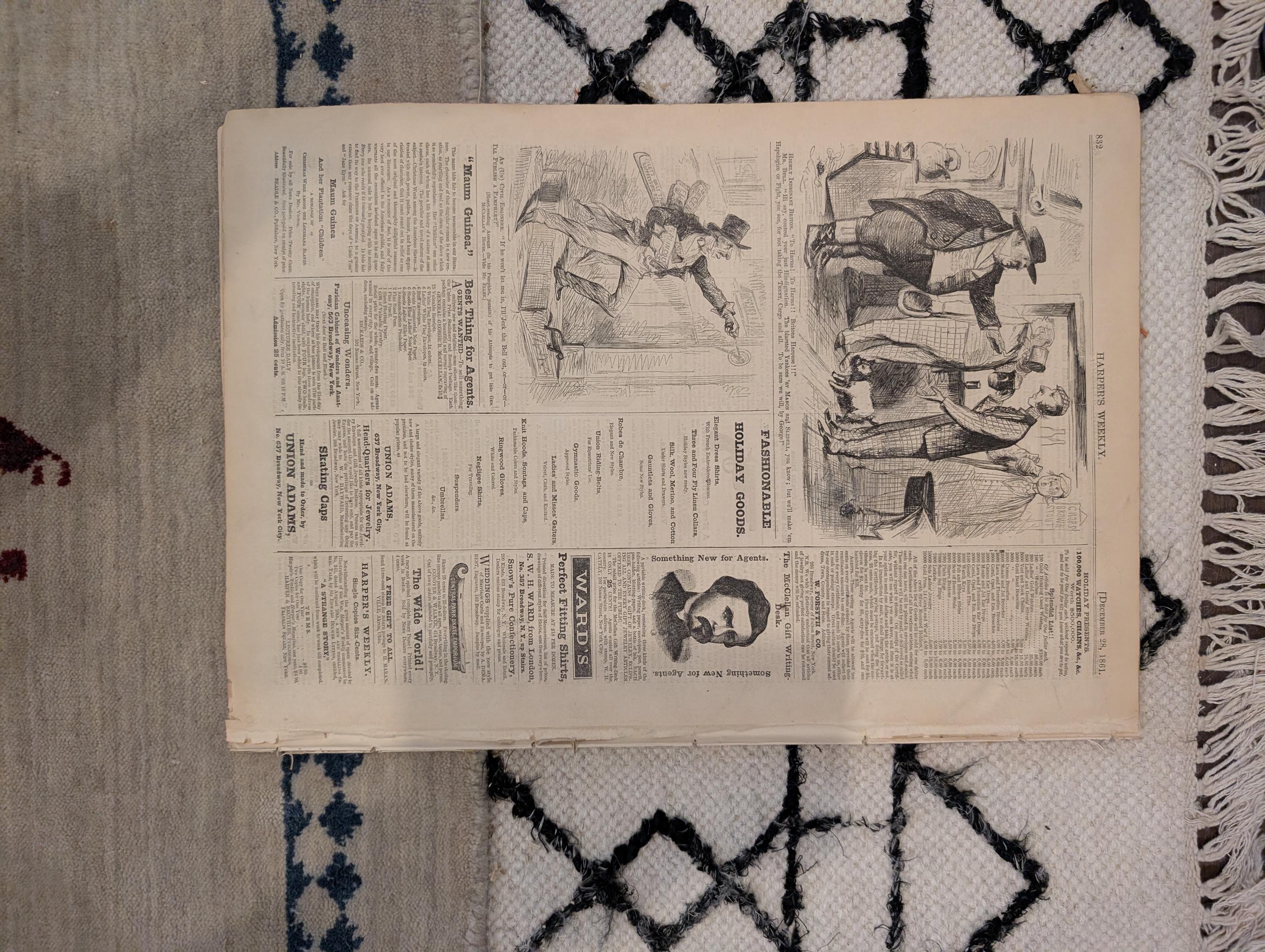 1861 Burning of Charleston Harper's Weekly Dec 28 Fort Pickens Missouri Refugees