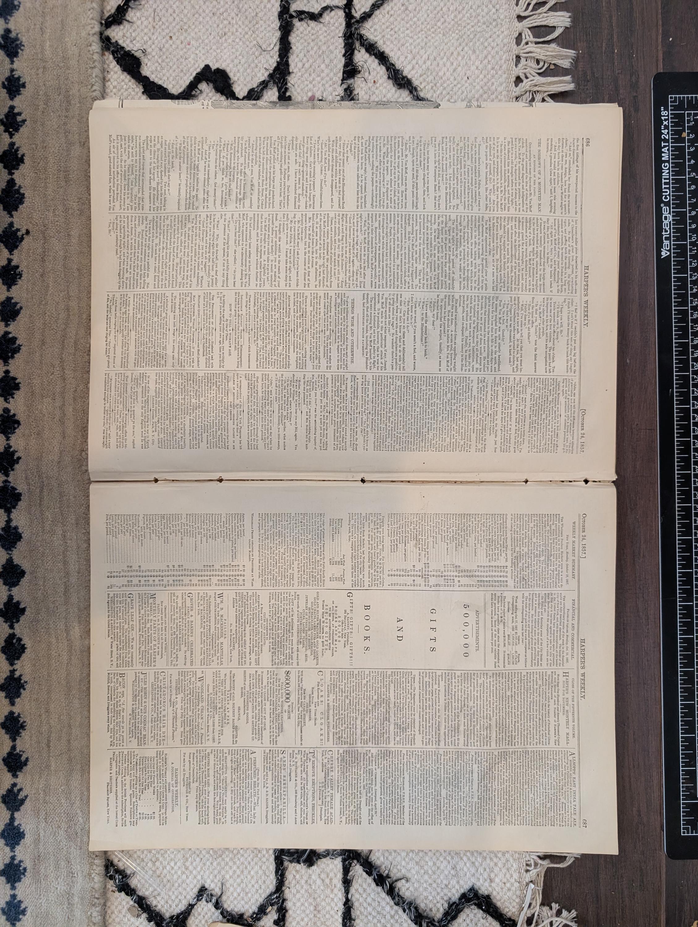 1857 George Washington Harper's Weekly October 24 Paul Morphy India Map