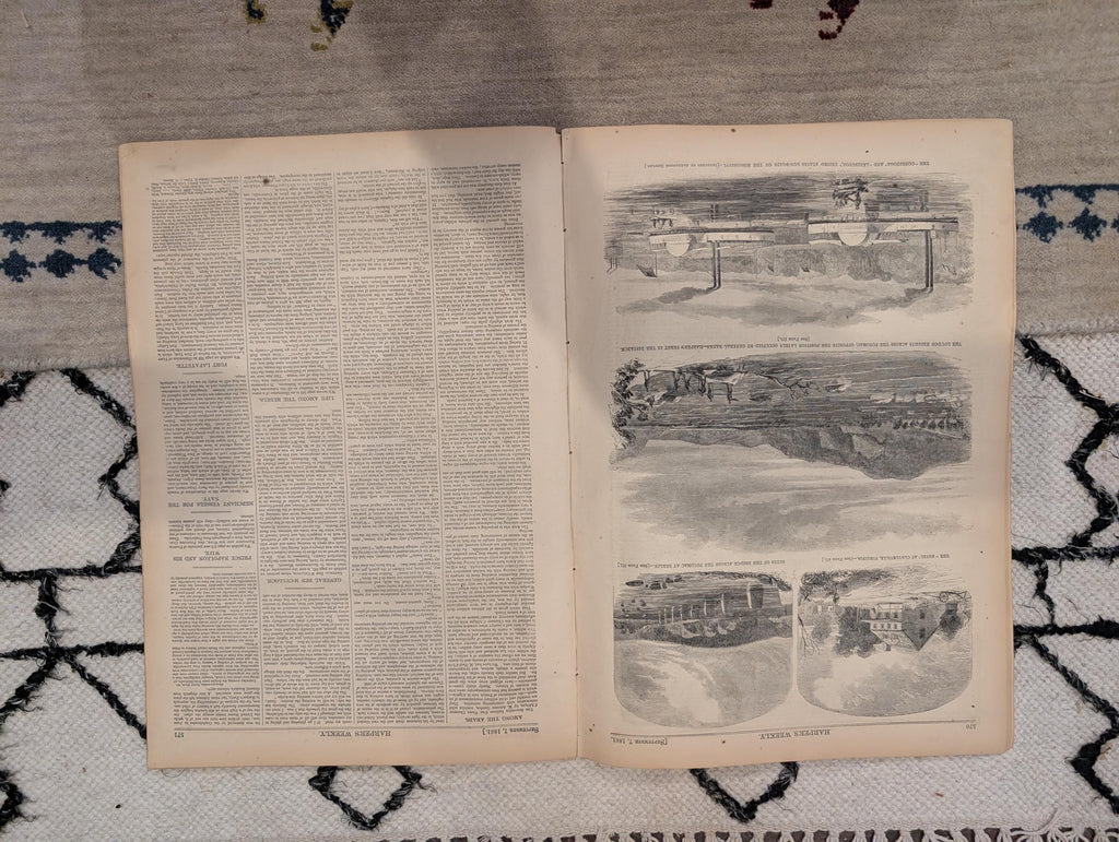 1861 Map of the West Harper's Weekly Sept 07 Fire Zouaves Baltimore Rebel