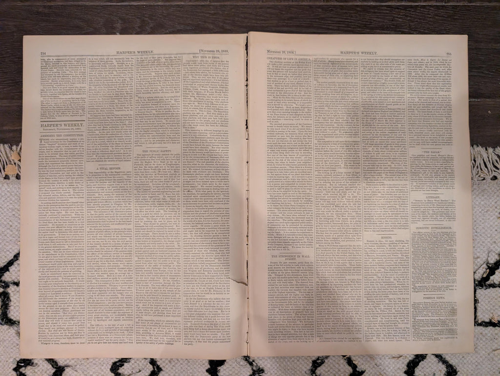 Harper’s Weekly – November 28, 1868 – Thanksgiving Prints • Cuba Scenes • San Francisco Earthquake • Fulton Ferry Collision