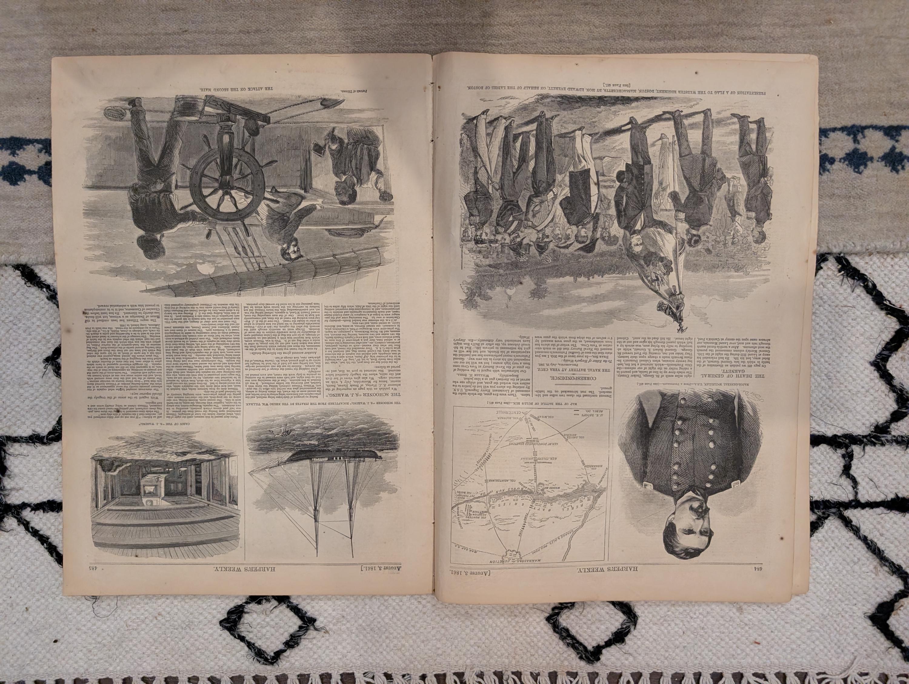 1861 Battle of Bull Run Harper's Weekly August 03 Mississippi Wildcats McClellan