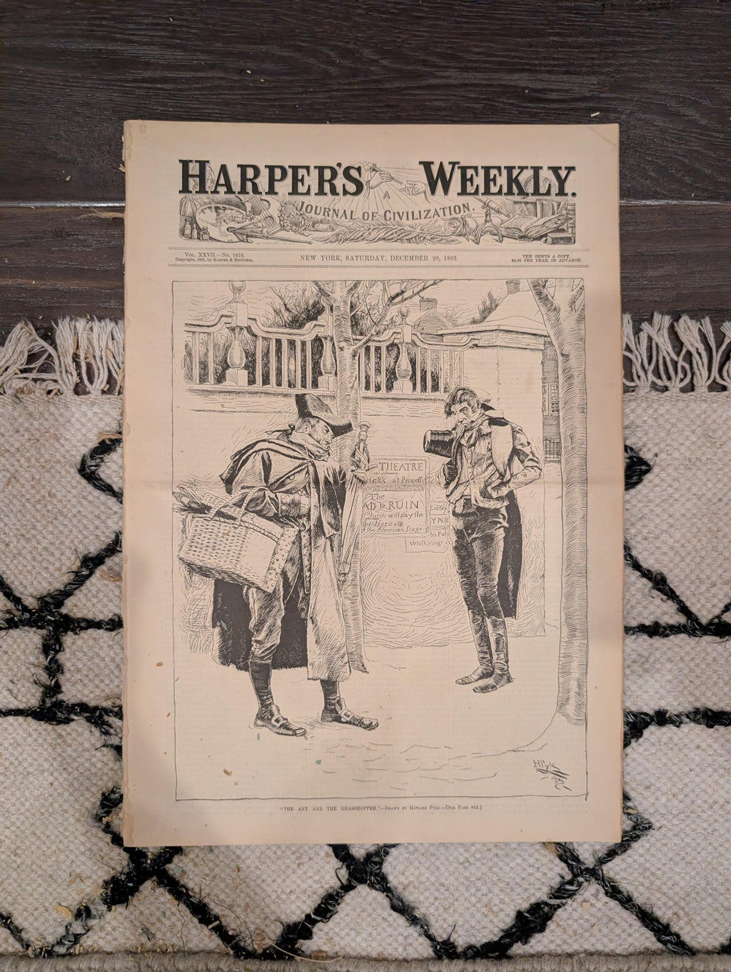Harper's Weekly 1883 Christmas Morning Dec 29 Soudan War Broadway Blockade