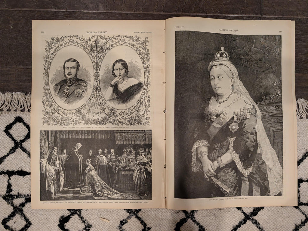 Harper’s Weekly — June 18, 1887 — ACTORS’ MONUMENT, Frederic Remington Horse Racing, Princeton College Centerfold, Queen Victoria Portraits