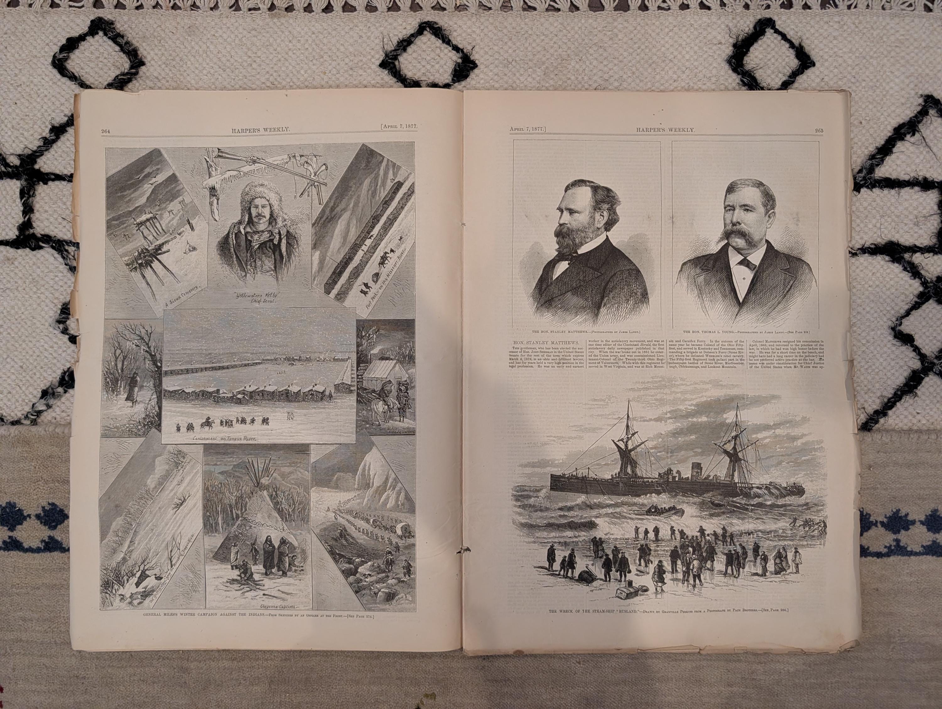 1877 Gen. Miles vs. Indians, Panama Railroad, York Minster — Apr 7