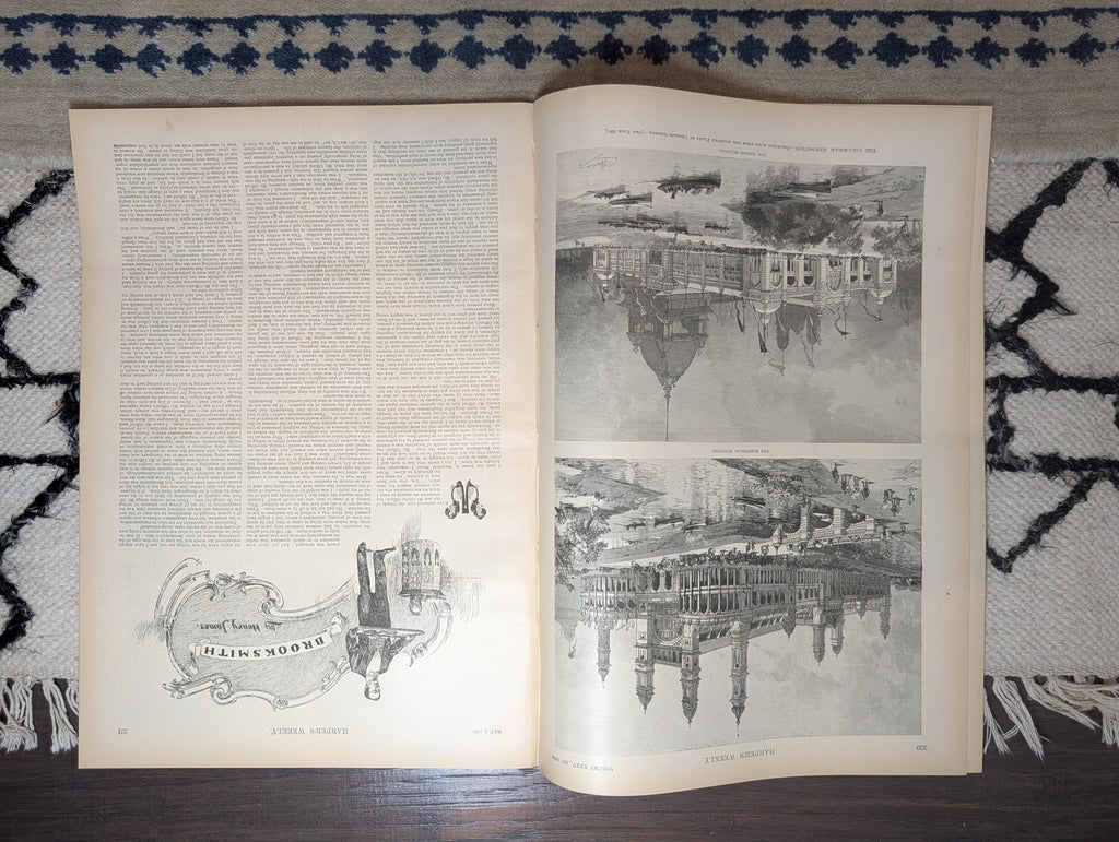 1891 Melbourne Australia 8 Views, Central Park Centerfold, Columbian Expo May 2