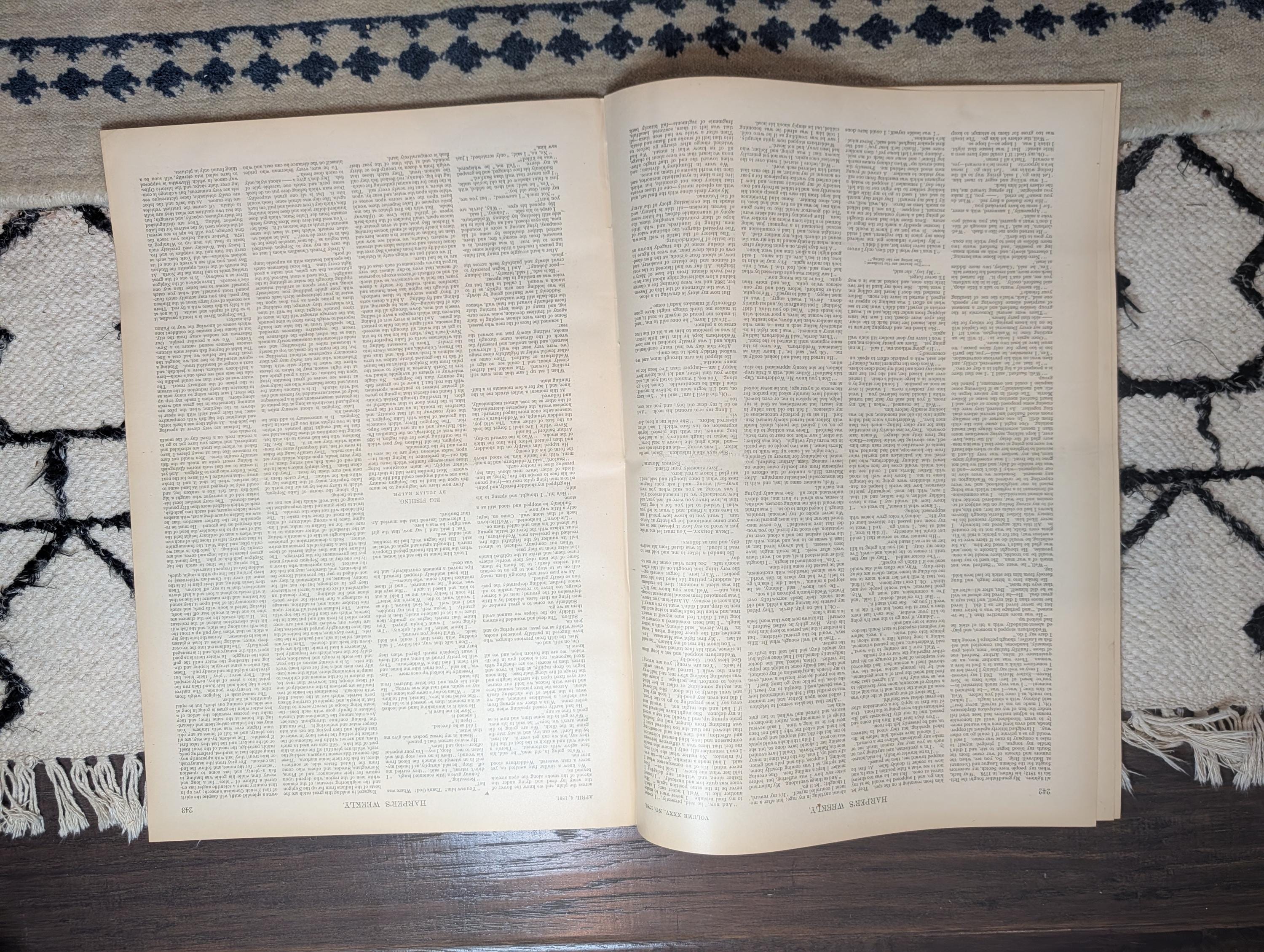 1891 Remington Indian Fishing Front Page, J. Bruce Ismay Pre-Titanic, Badminton — Apr 4