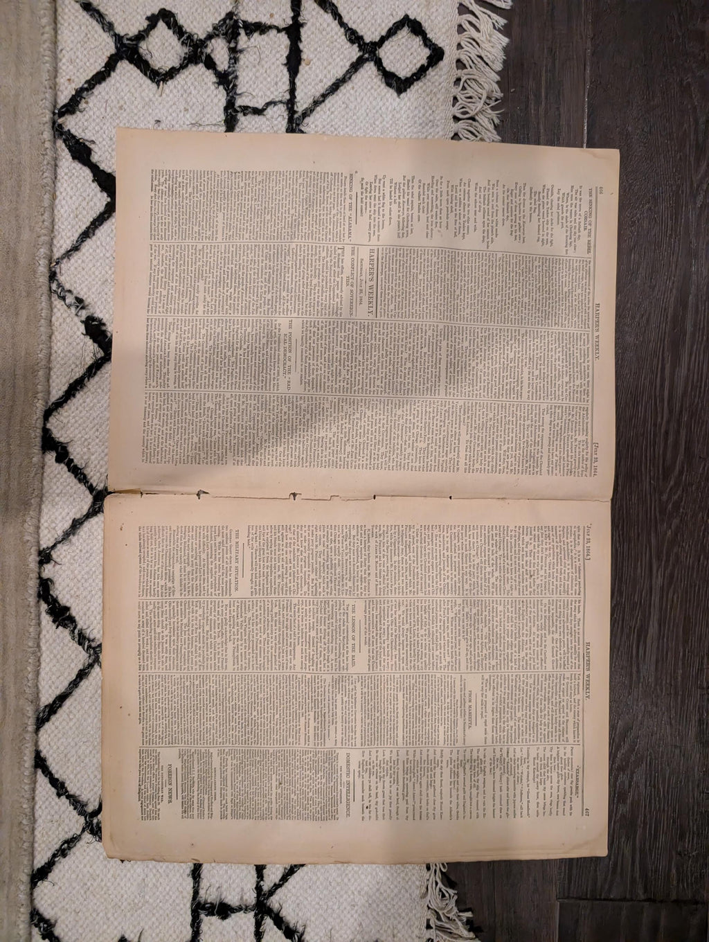 1864 Sinking of the Alabama Harper's Weekly July 23 Petersburg & Sherman