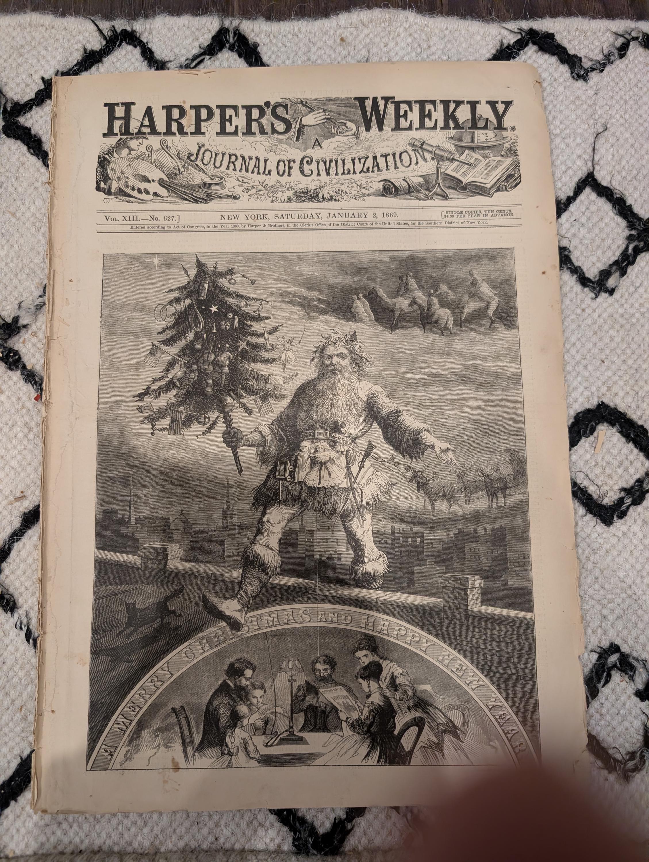 Original 1869 Issue — Santa Claus Cover • Winslow Homer “Christmas Belles” • Alaska Relics