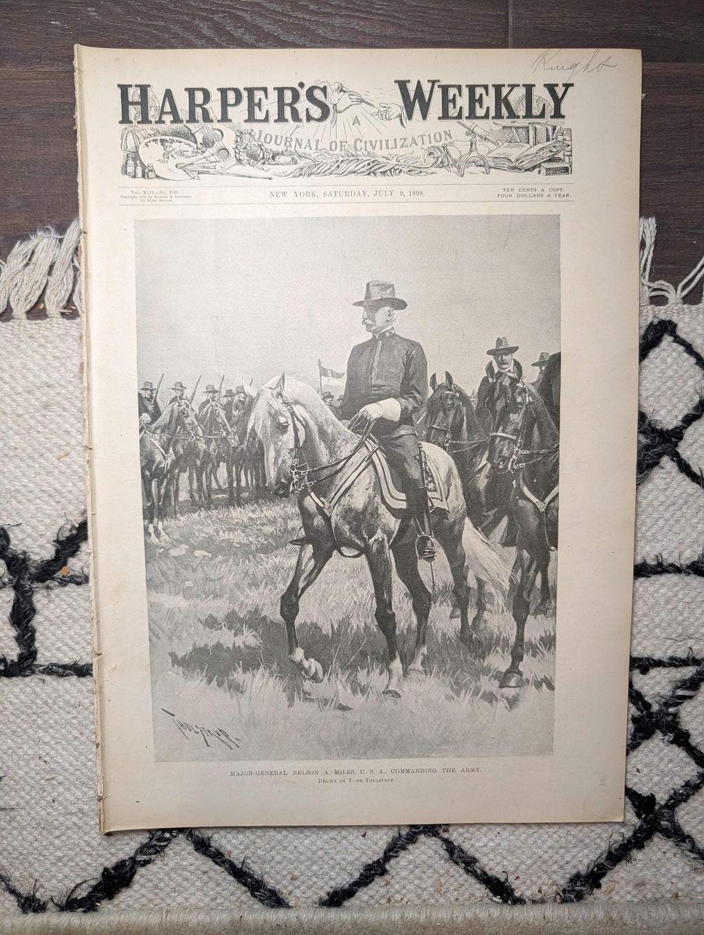 1898 9th Cavalry Buffalo Soldiers, Battle Las Guasimas Rough Riders, Miles Jul 9