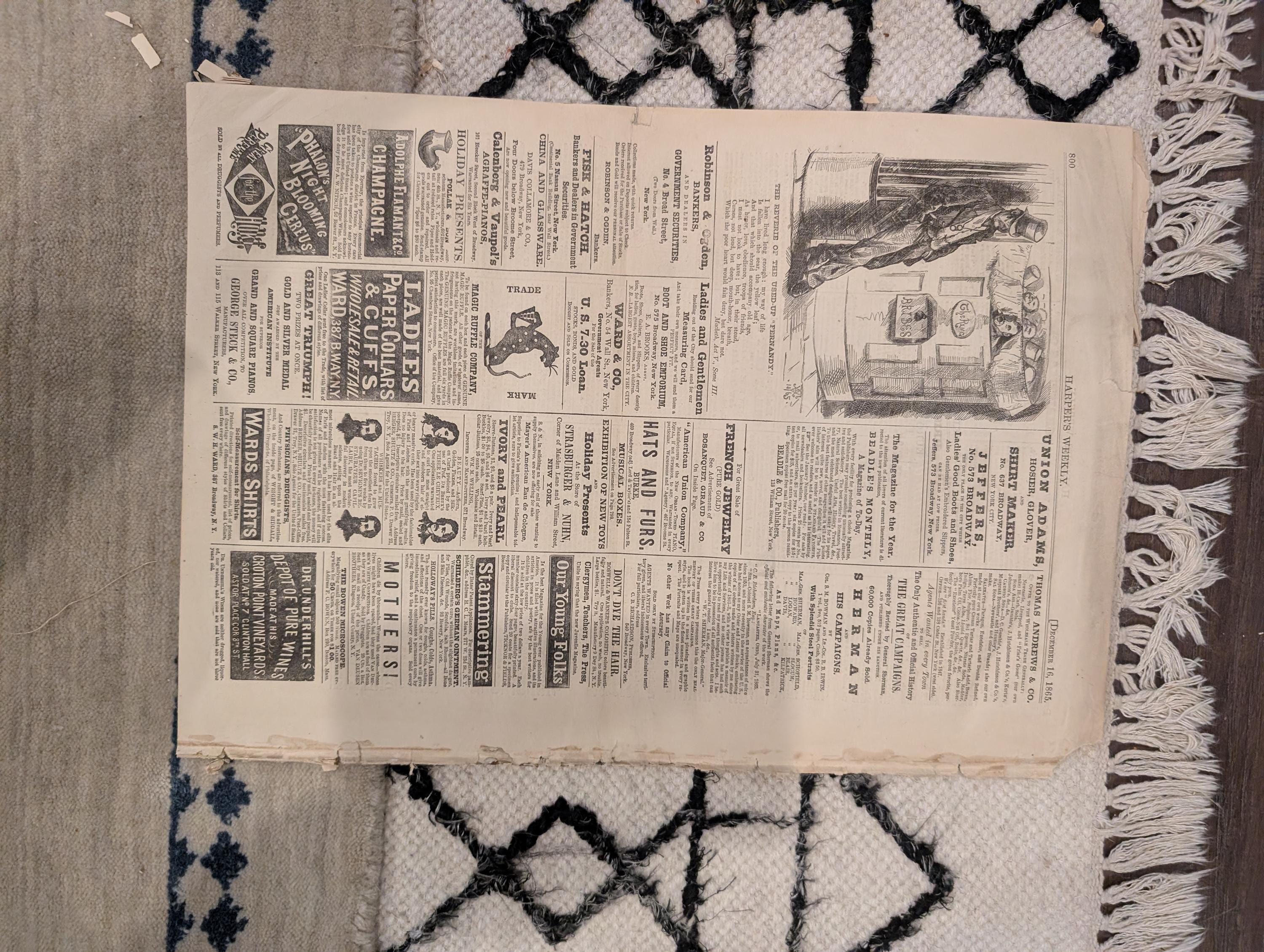 1865 Harper's Weekly — Central Park Grand Drive, Brownsville Texas, Dec 16