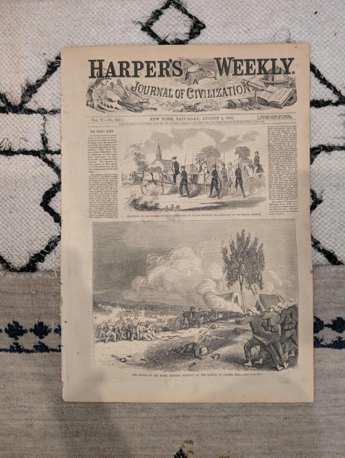 1861 Battle of Bull Run Harper's Weekly August 03 Mississippi Wildcats McClellan