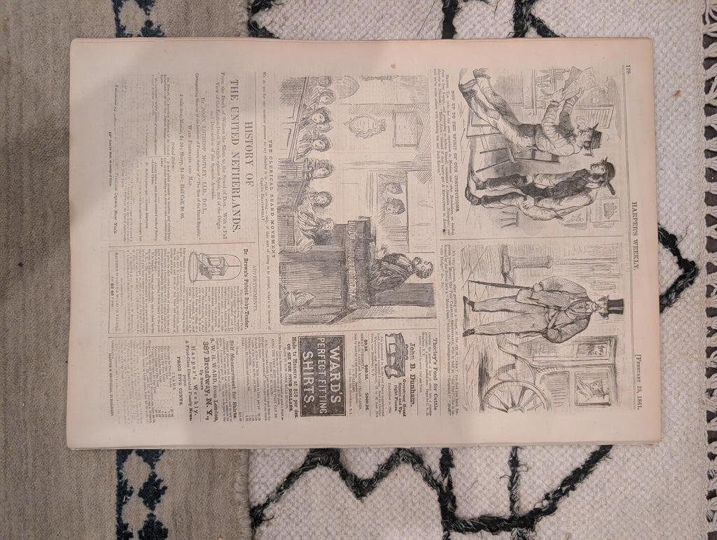 1861 Lincoln Speeches Map of North & South Harper's Weekly Feb 23 Davis Stephens