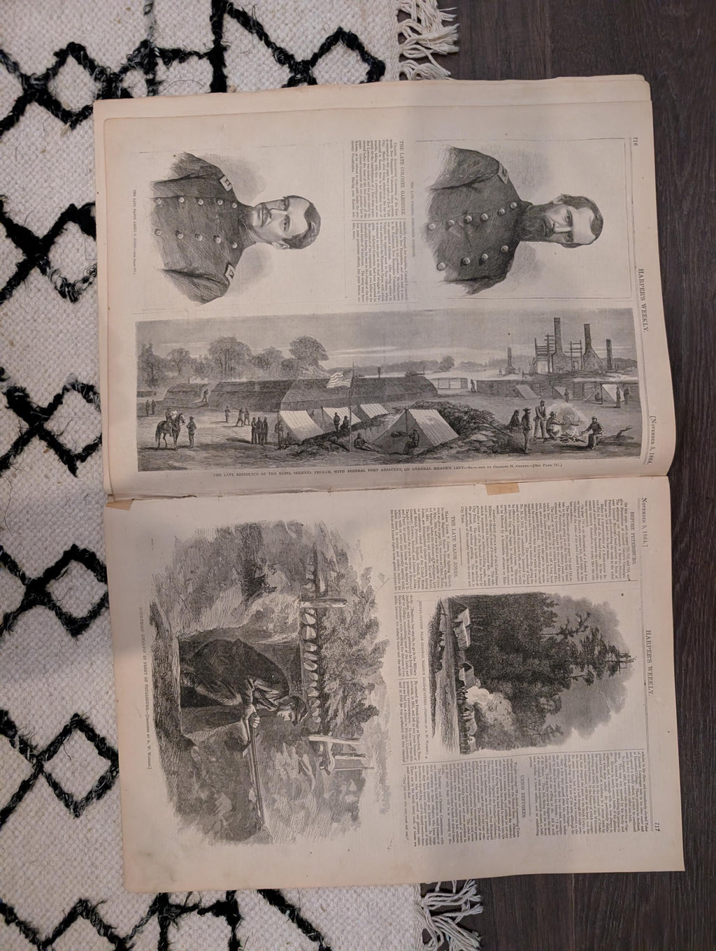 1864 Phil Sheridan's Ride Harper's Weekly November 05 Petersburg Dutch Gap