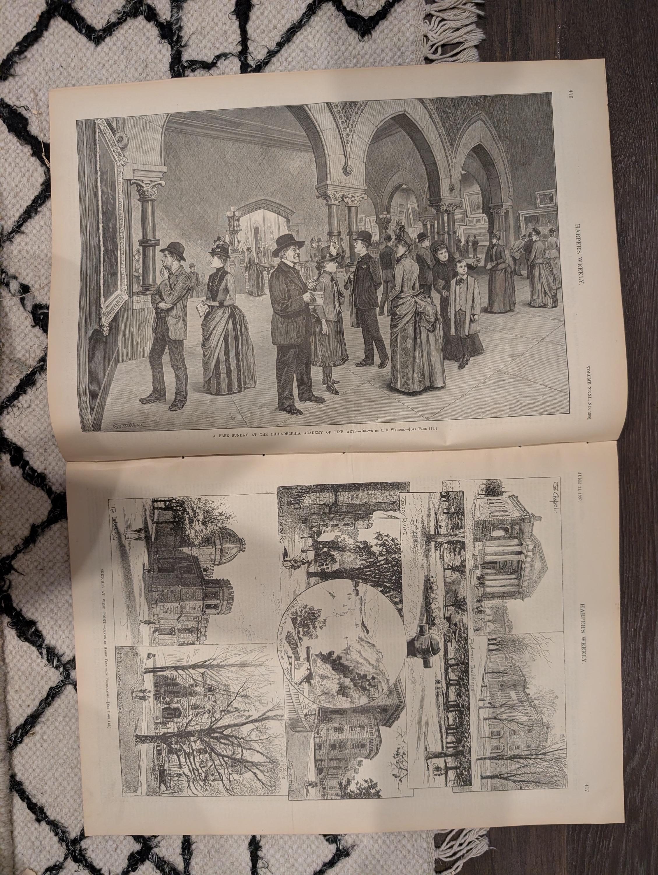 Harper’s Weekly — June 11, 1887 — West Point, Colorado, Nashville, Saranac Lake — Howard Pyle Front Page