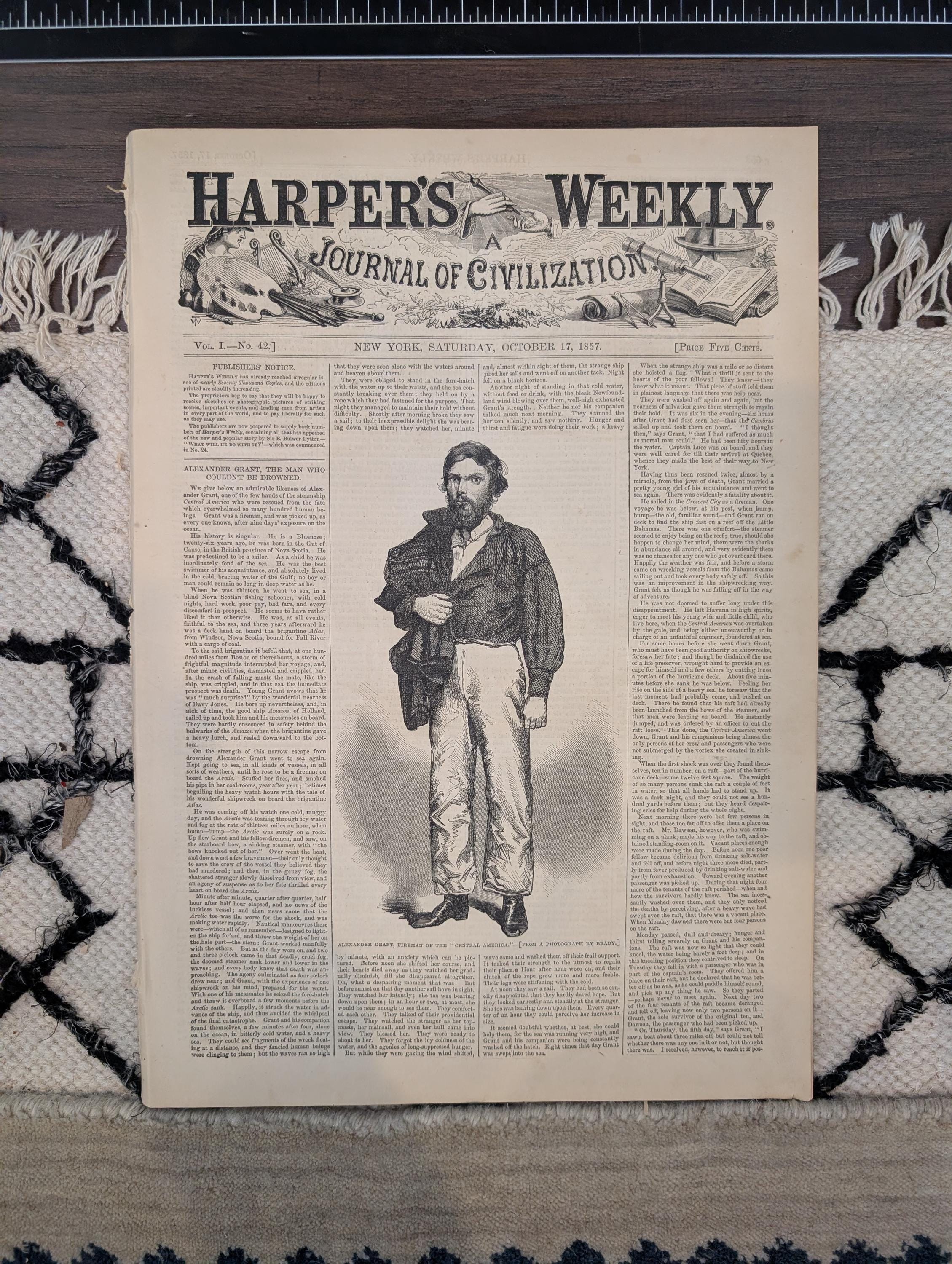1857 Central America Survivor Harper's Weekly October 17 British Lion Bengal Tiger