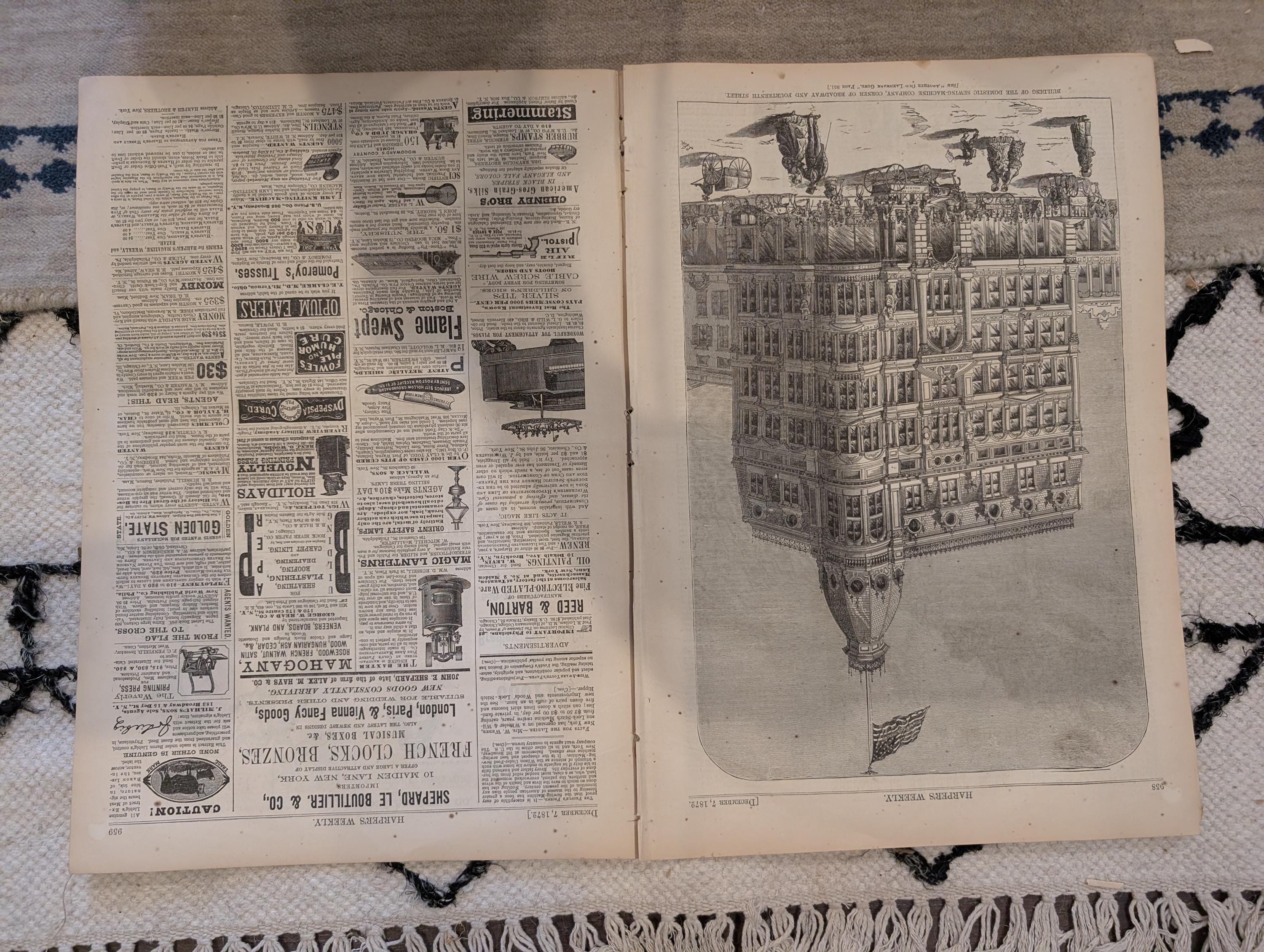 1872 Nast No Surrender Harper's Weekly Dec 07 Boston Fire Gambling