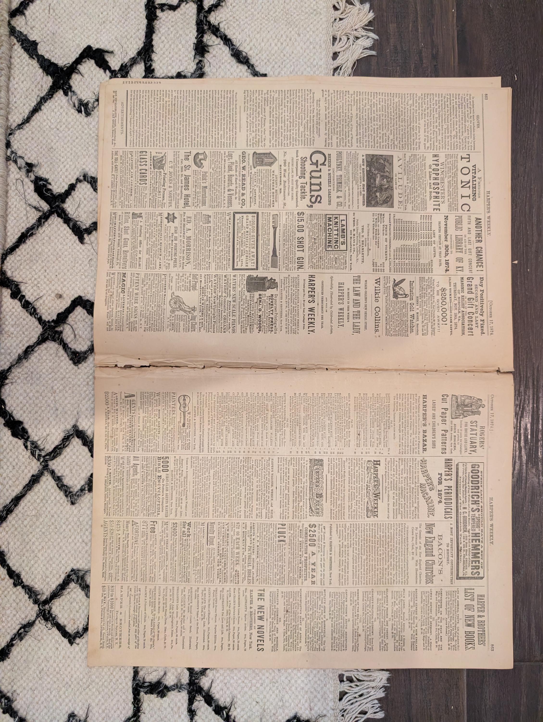 1874 Nast Colorado Murder, Liberty Centerfold, Ireland-America — Oct 17
