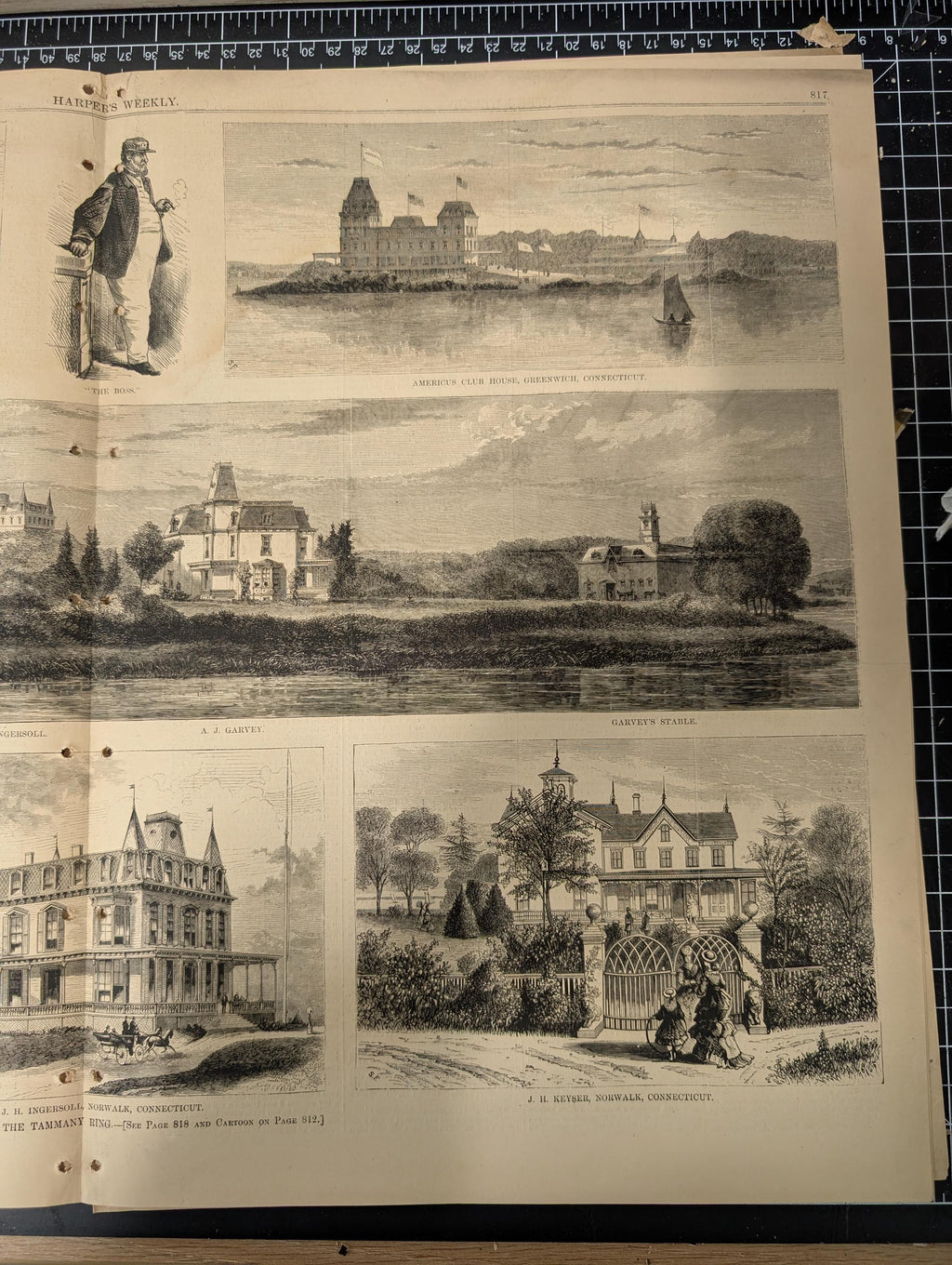 Harper’s Weekly – September 2, 1871 | Thomas Nast Cartoon, Wilkie Collins Portrait, Tammany Ring, “Summer Palaces” | Complete w/ Supplement