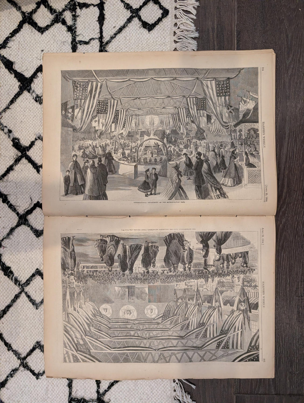 Harper's Weekly 1864 Metropolitan Fair April 23 Indian War Dance