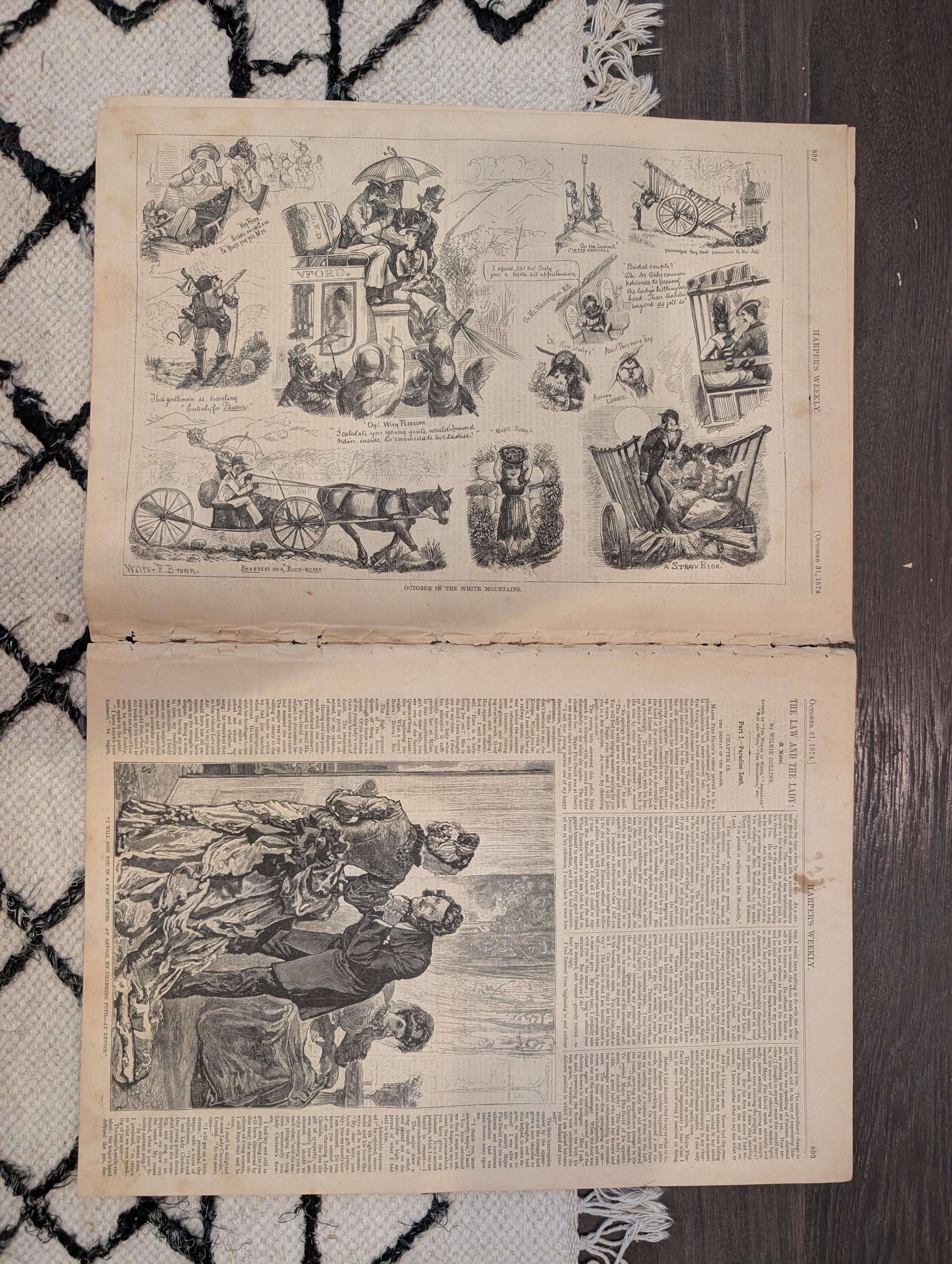 1874 Blacks Voting Cartoon, Eagles Duel Centerfold, Africa Gold — Oct 31