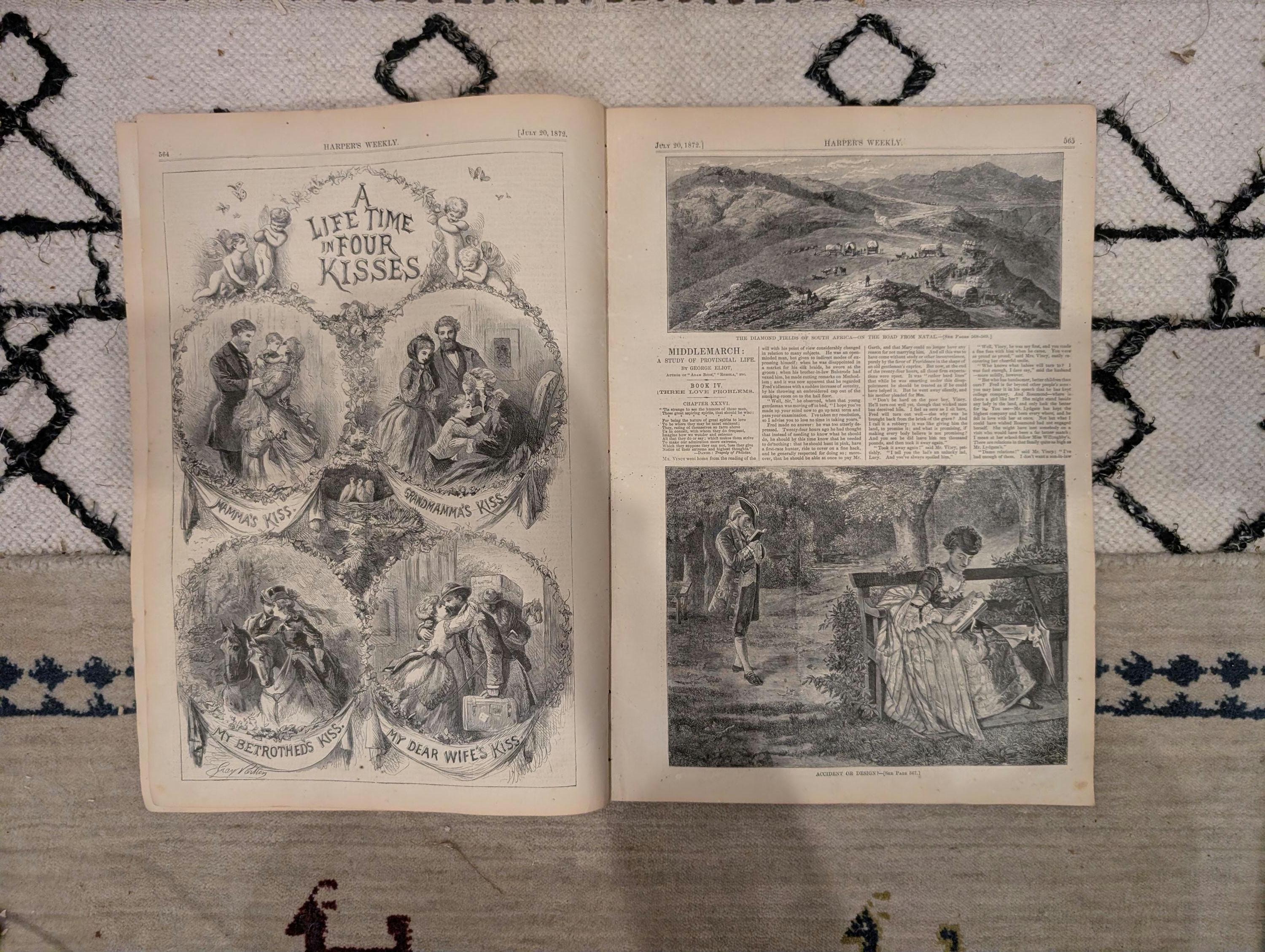 1872 Diamond Fields South Africa Harper's Weekly July 20 Thomas Nast