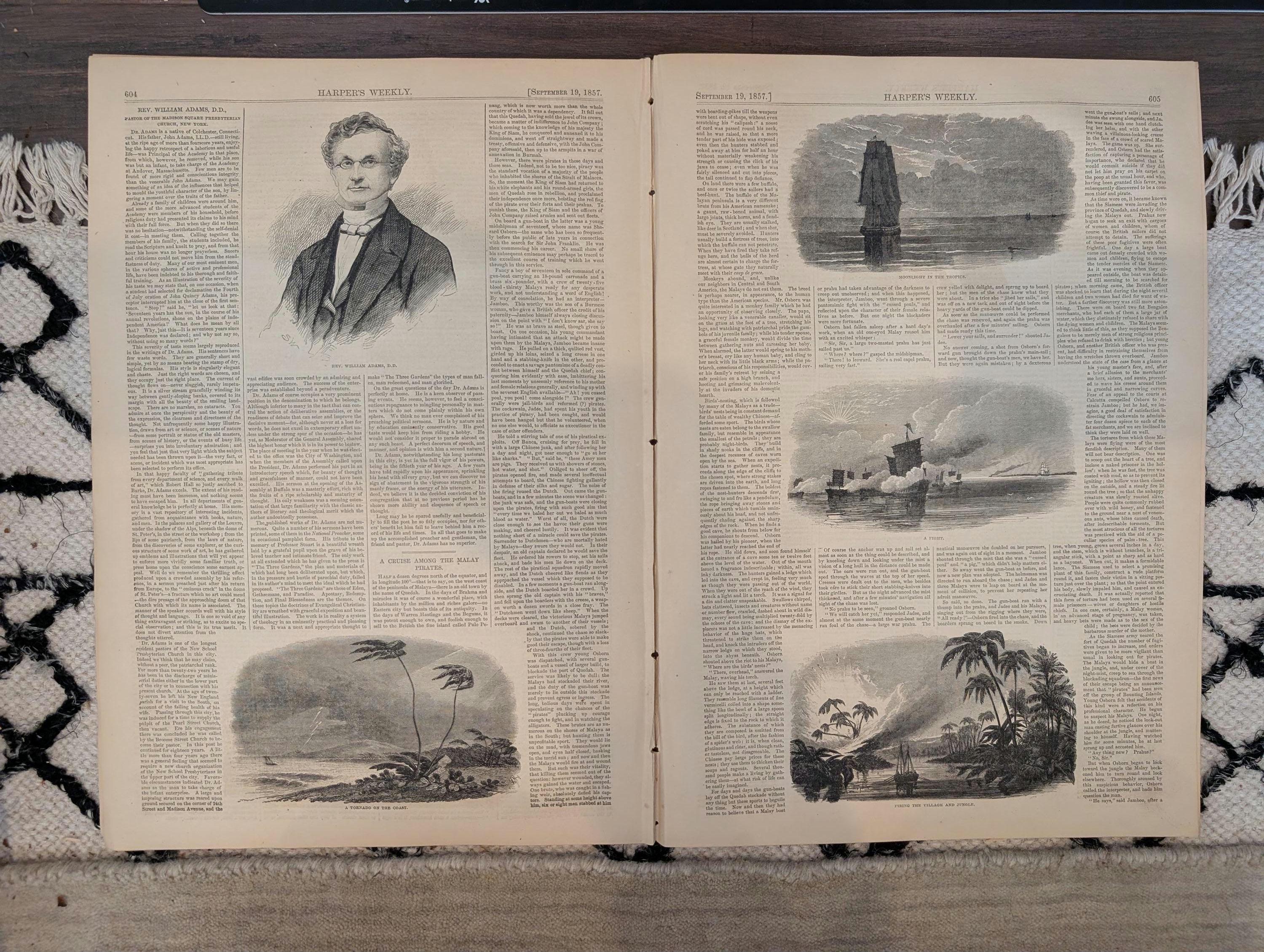 1857 Brigham Young Utah Harper's Weekly September 19 Malay Pirates Nazareth