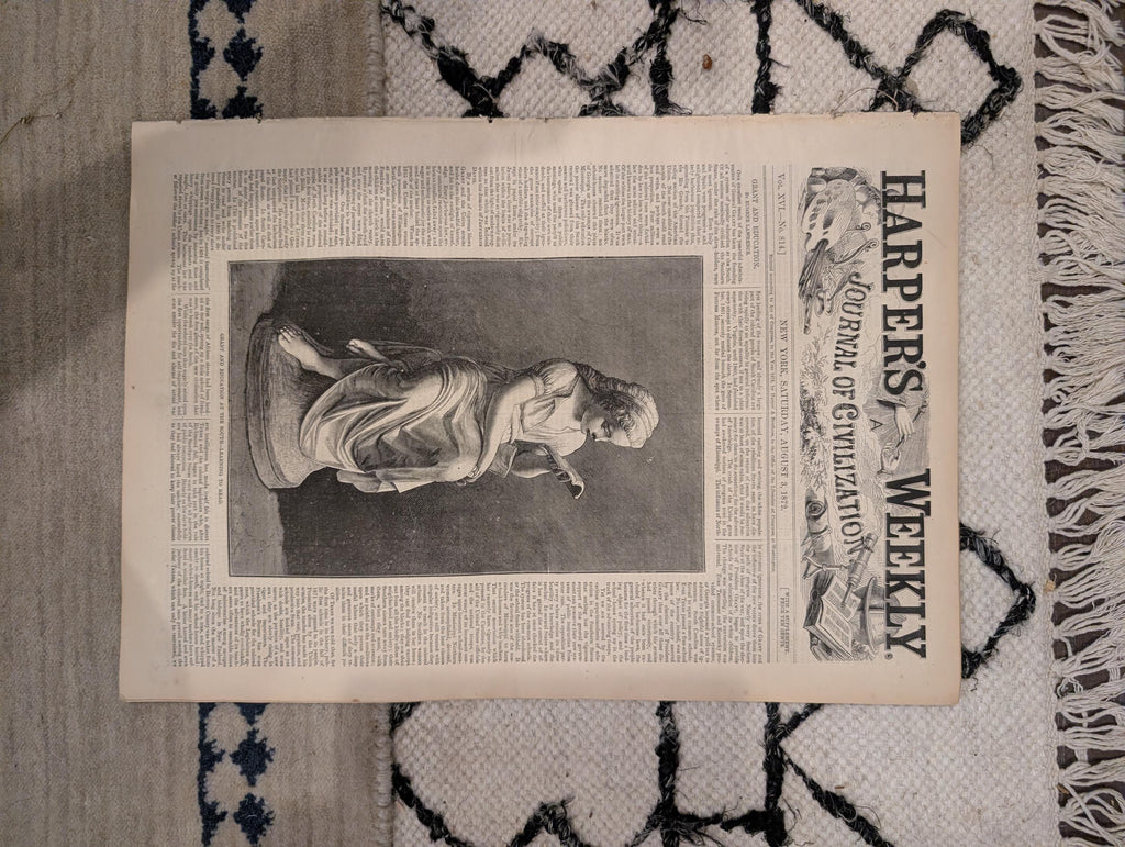 1872 Baltimore Nast Harper's Weekly Aug 03 Grant Education Picnics