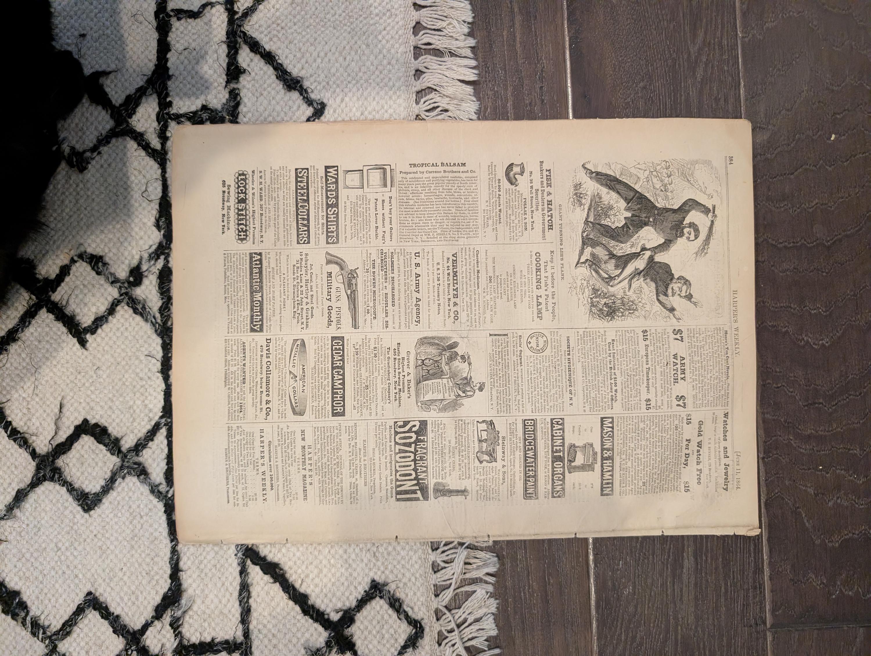 1864 Lincoln and Secretaries Harper's Weekly June 11 Spotsylvania Salient