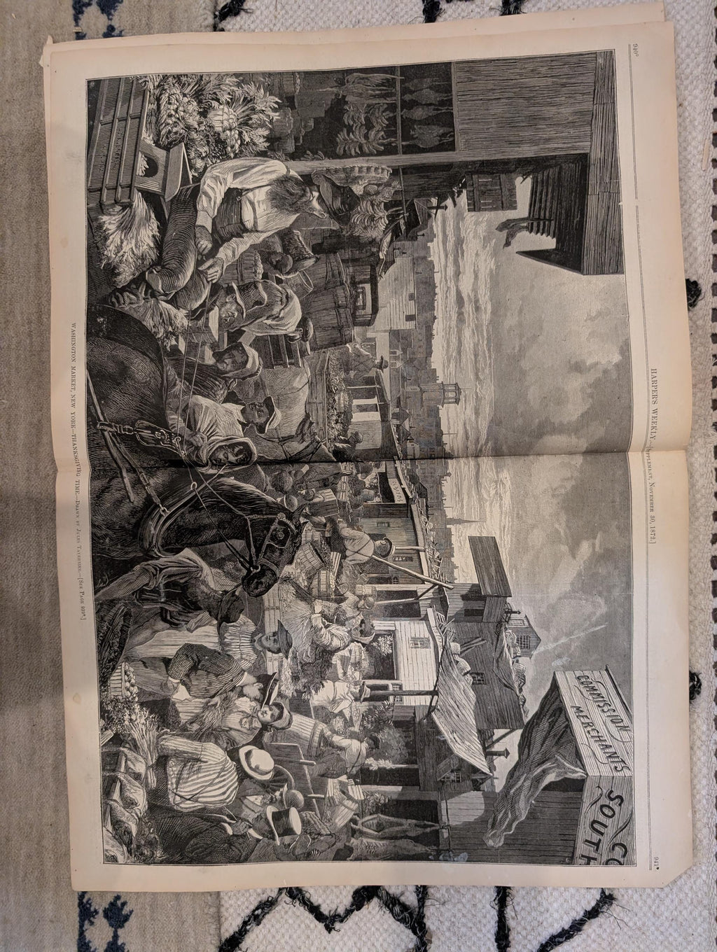 1872 Boston Fire Department Bird's Eye Harper's Weekly Nov 30 Church