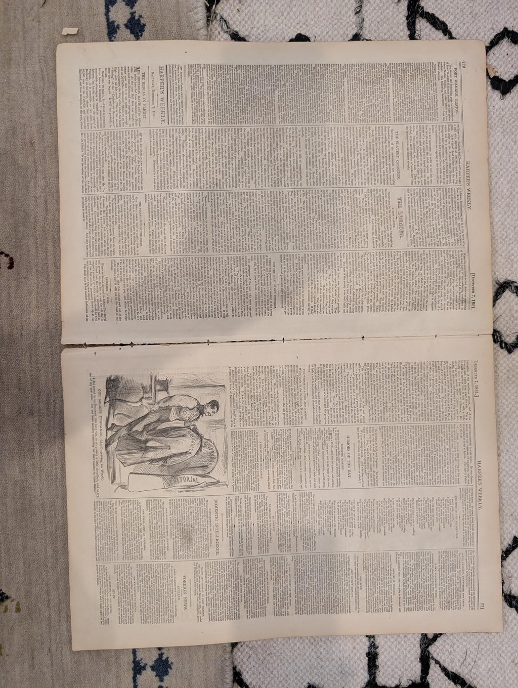 1861 Civil War Florida Harper's Weekly Dec 07 Battle of Belmont Ram Manassas