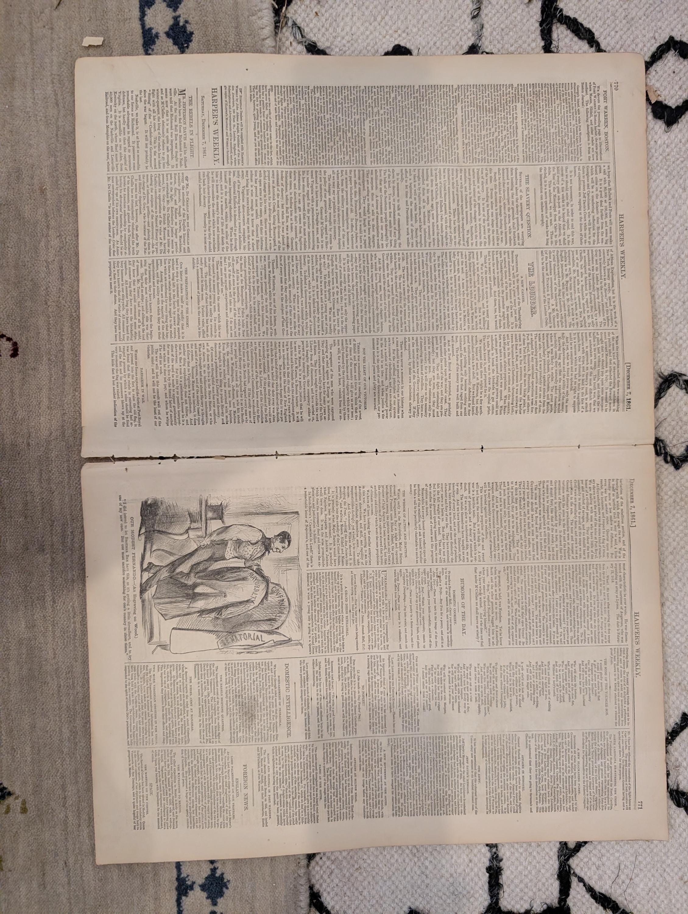 1861 Civil War Florida Harper's Weekly Dec 07 Battle of Belmont Ram Manassas