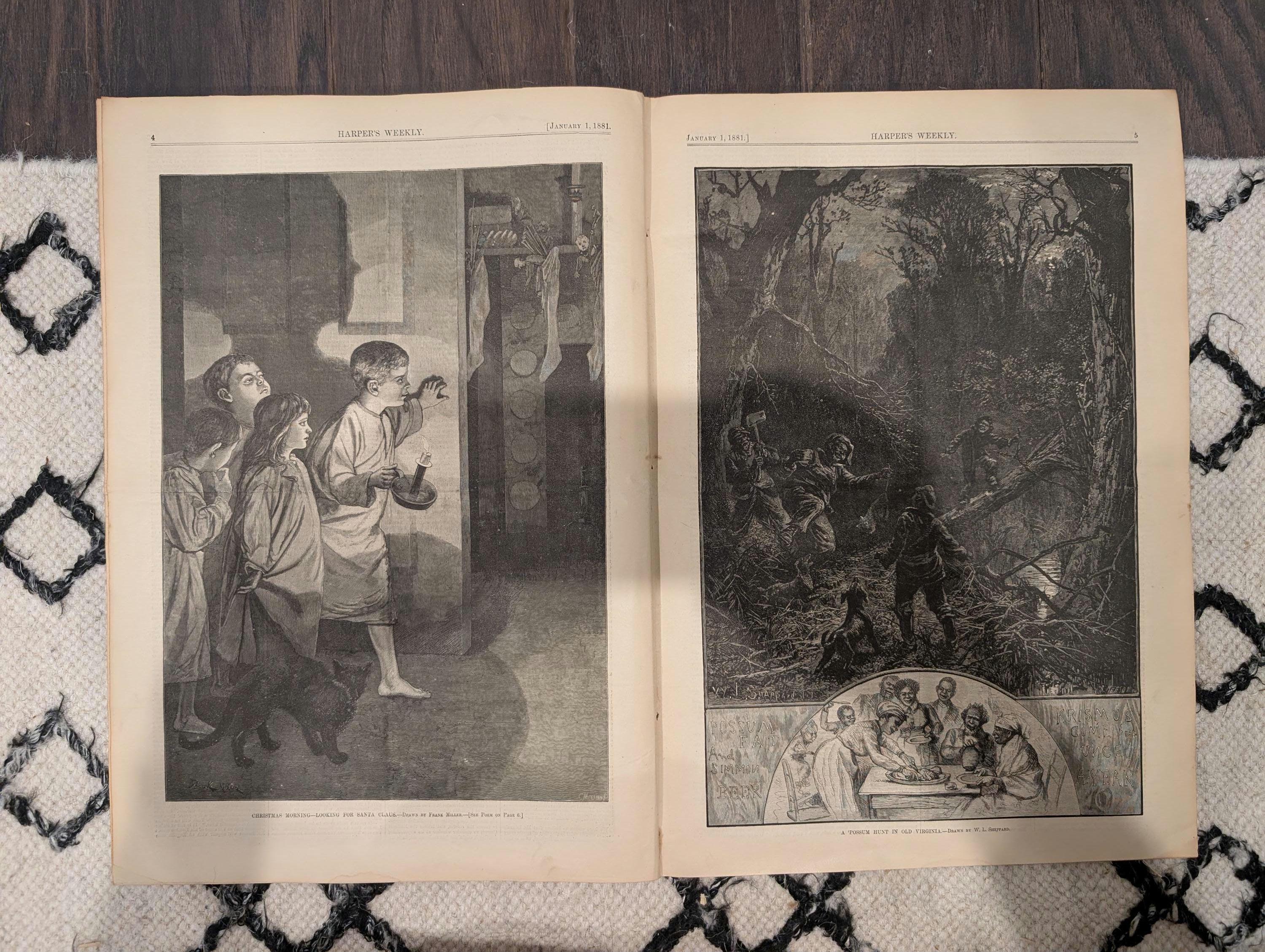 1881 Harper’s Weekly – Thomas Nast “Merry Old Santa Claus” Iconic Vintage Santa • Original Newspaper • VG+ Condition