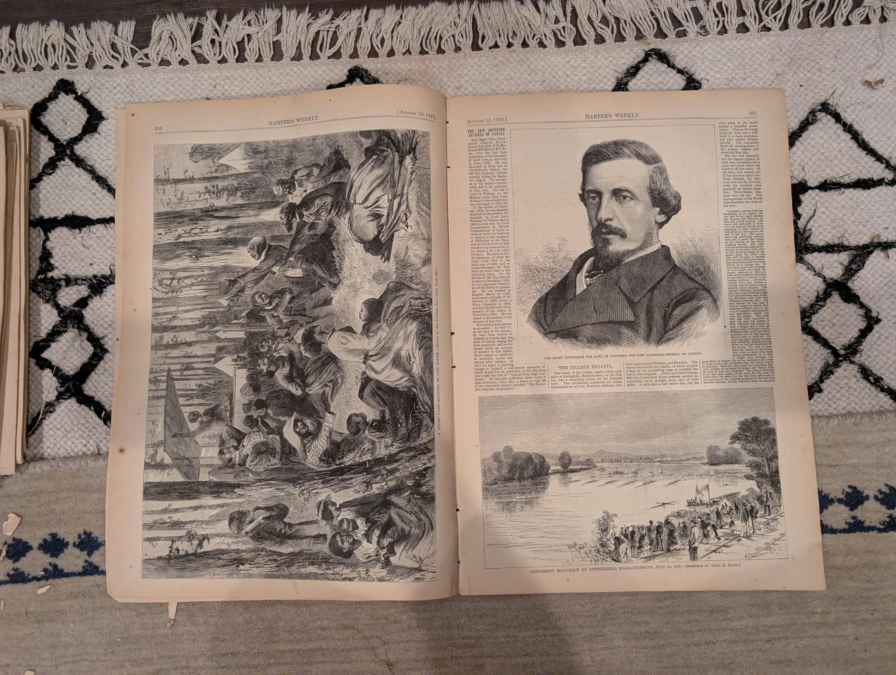 1872 Negro Camp Meeting South Harper's Weekly Aug 10 Thomas Nast