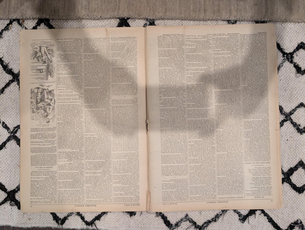 Harper’s Weekly, January 9, 1869 | Thomas Nast “Peace” Front Page | Winslow Homer New Year | West Point Panorama | Antique Newspaper