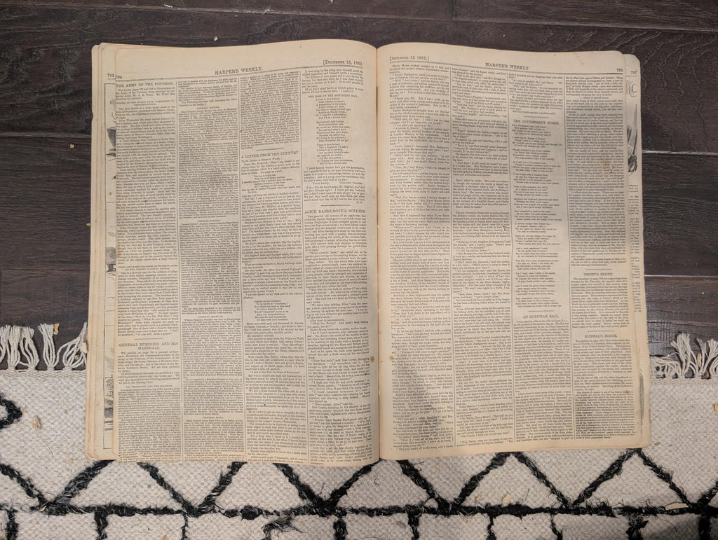 Harper’s Weekly – December 13, 1862 – Burnside & Commanders • Fredericksburg March • Petersburg, VA