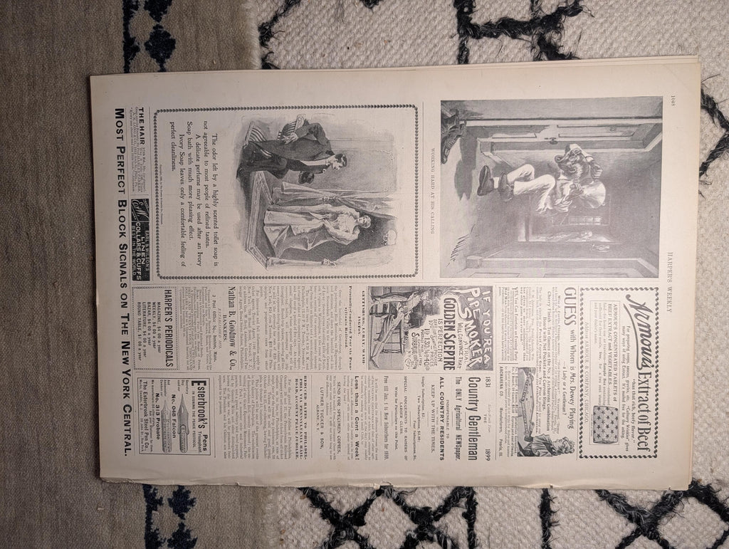 1898 Forbidden City Peking Front Page, Fall of Manila, Puerto Rico — Oct 22