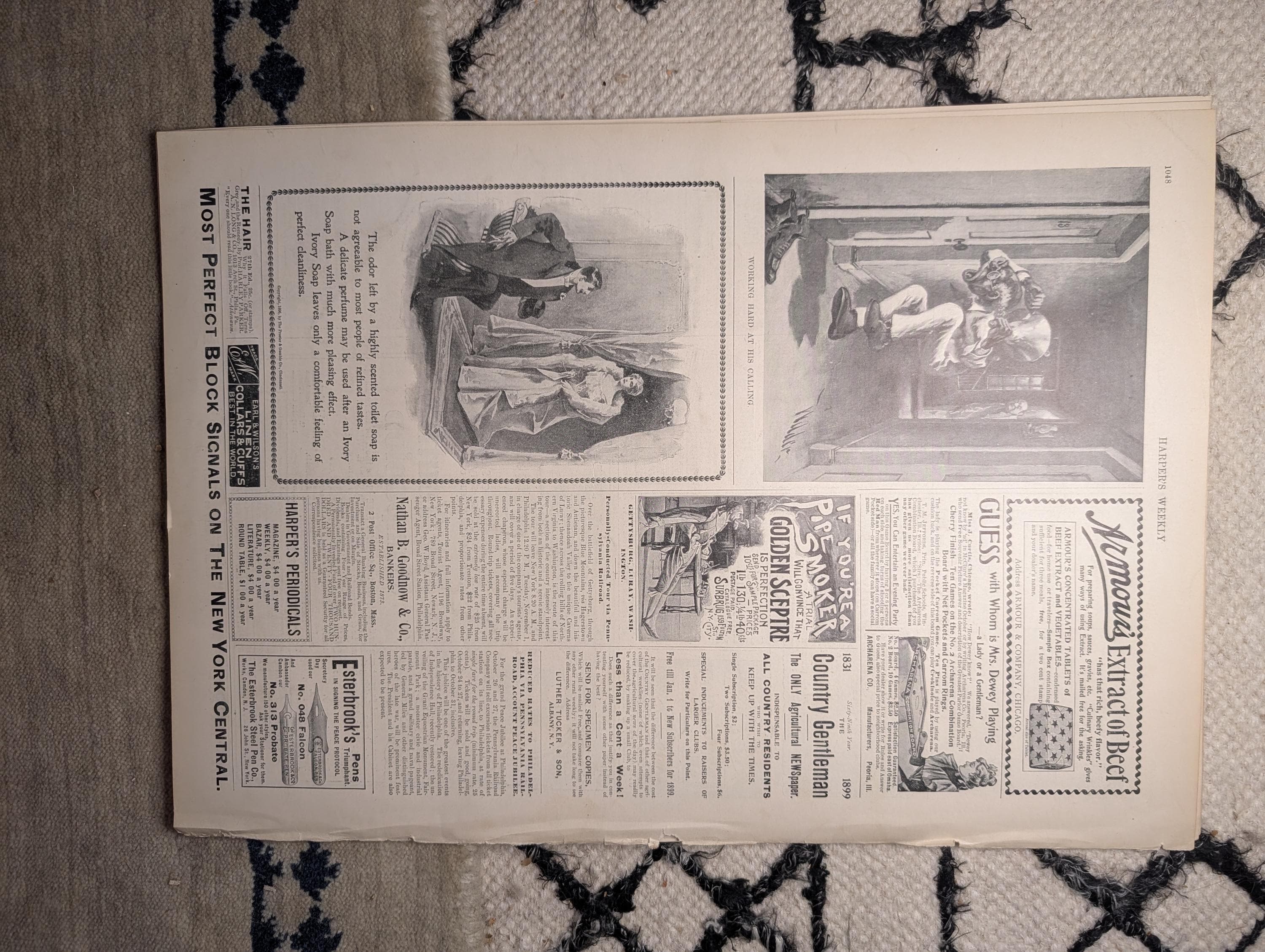1898 Forbidden City Peking Front Page, Fall of Manila, Puerto Rico — Oct 22