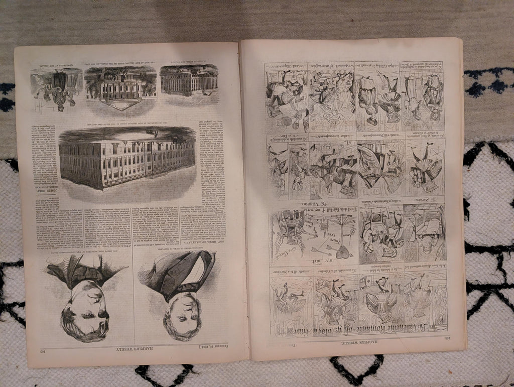 1861 Saint Valentine's Day Harper's Weekly Feb 16 Fort Sumter New Orleans