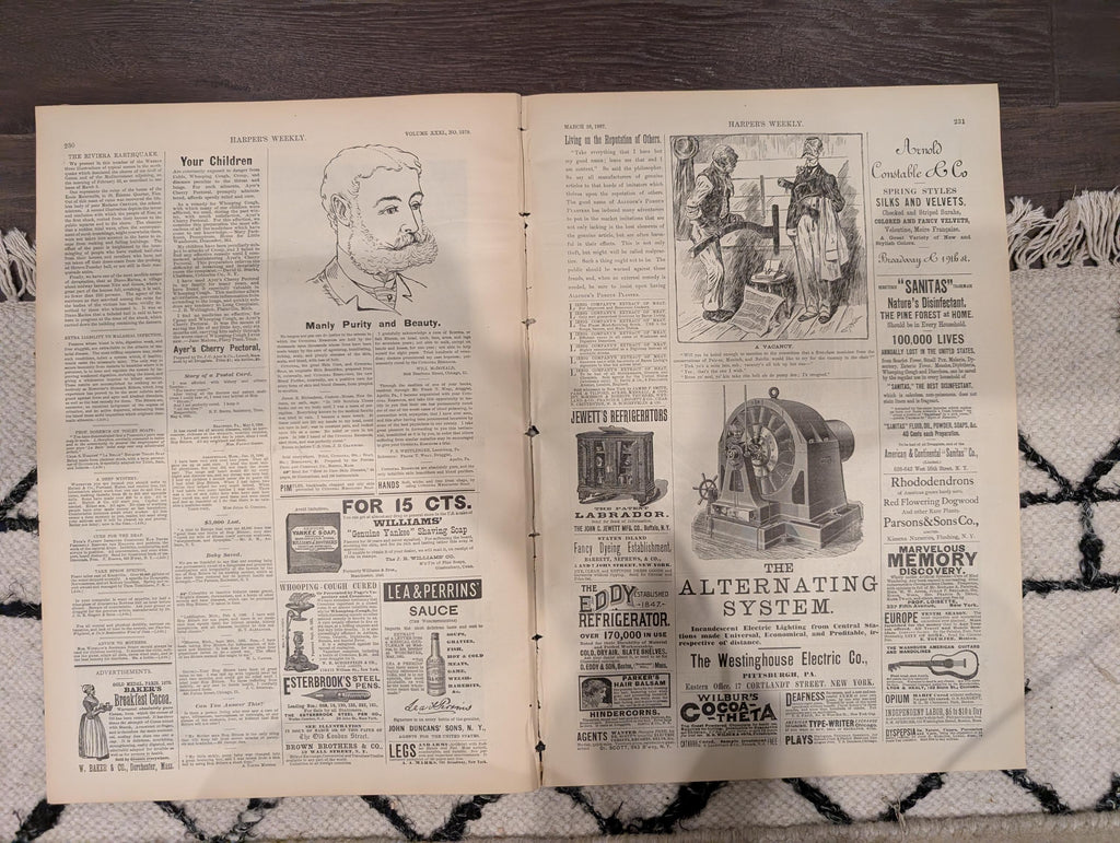 Harper’s Weekly – March 26, 1887 – Prince William’s “Baptism of Fire”, Bussey Bridge Disaster, Riviera Earthquake + New South Supplement