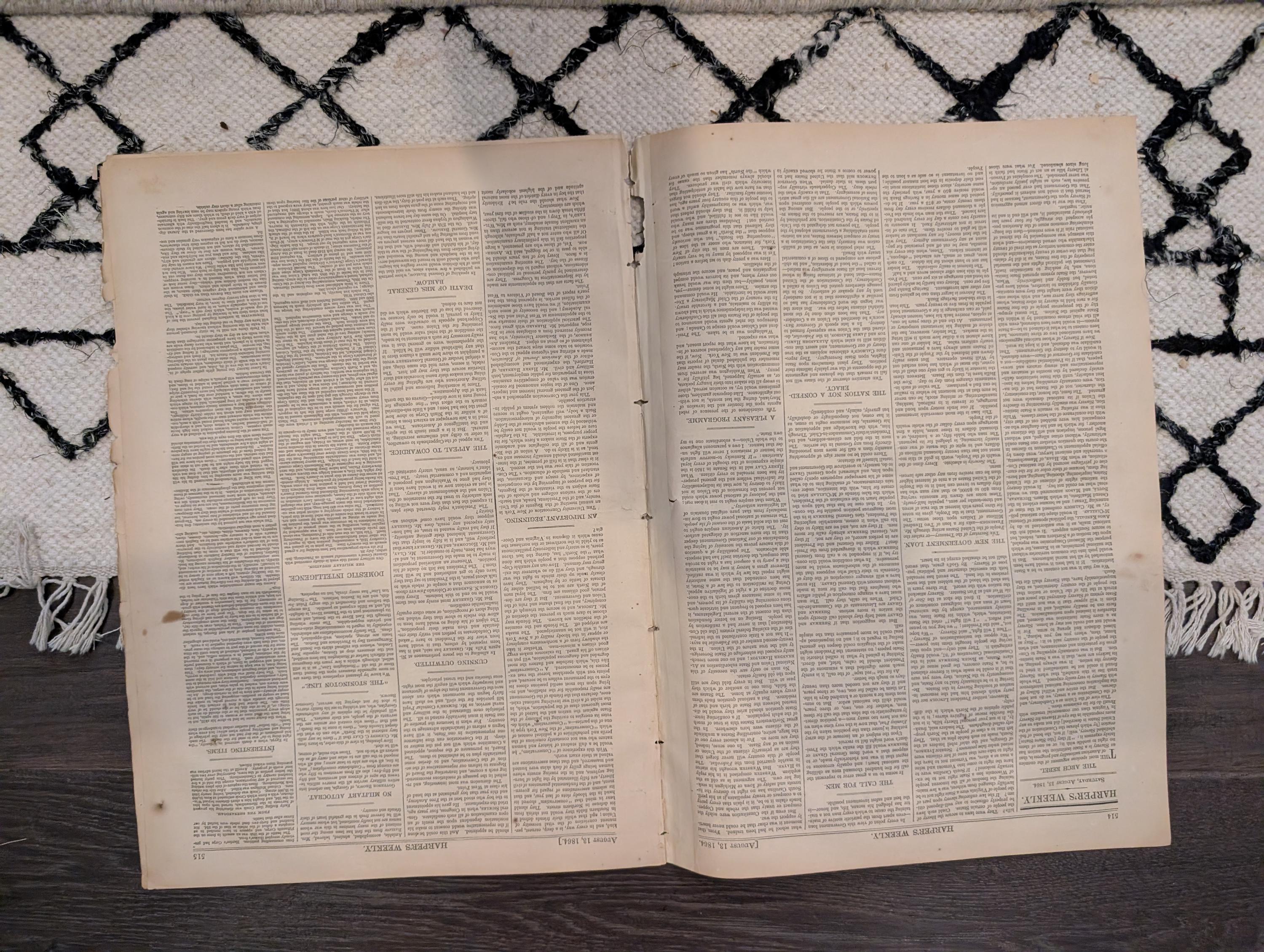 1864 General McPherson Harper's Weekly August 13 Crossing the Chattahoochee