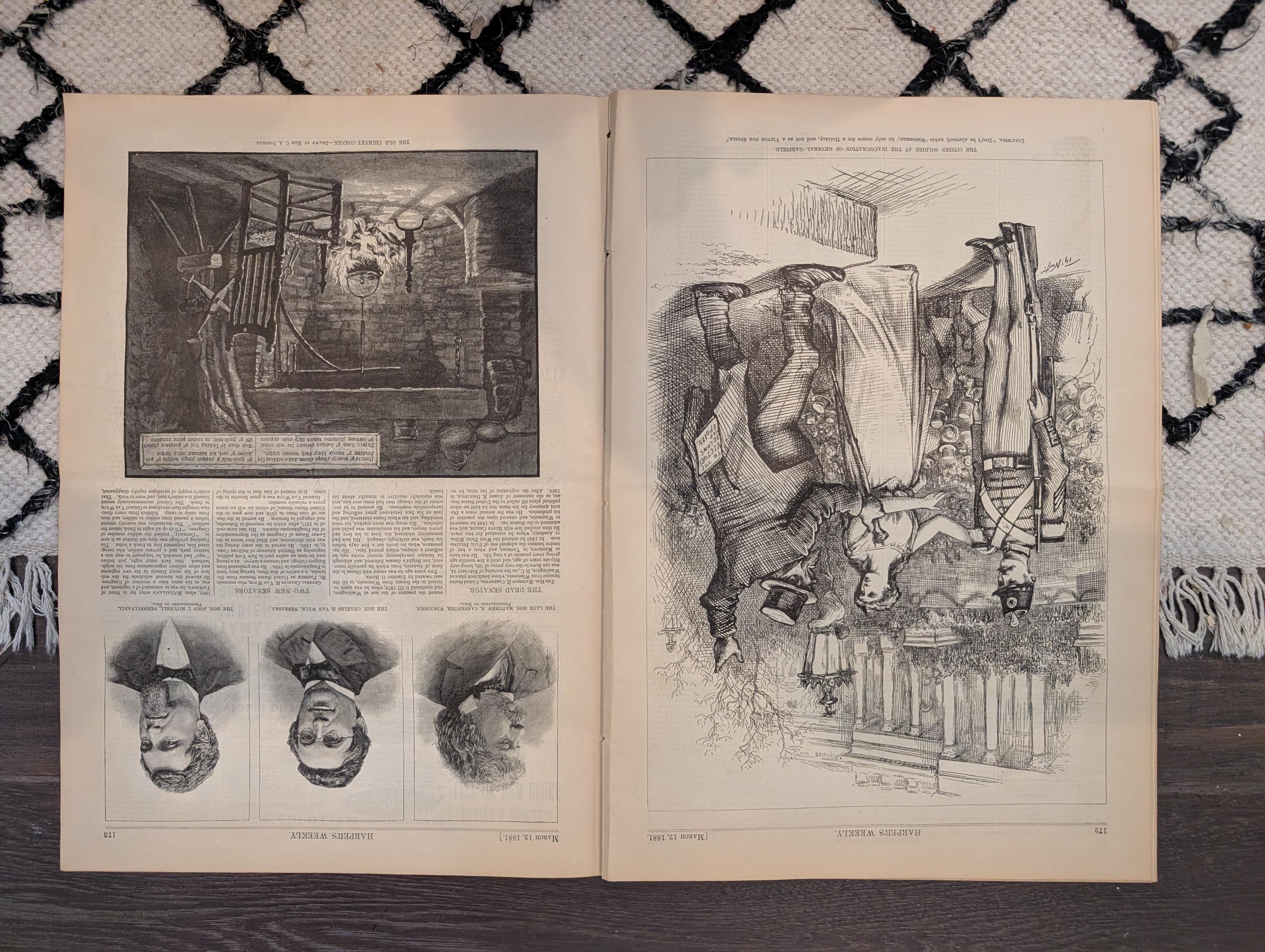 1881 Garfield Inauguration, Hayes Farewell, Nast Citizen Soldier, Vet College — Mar 12