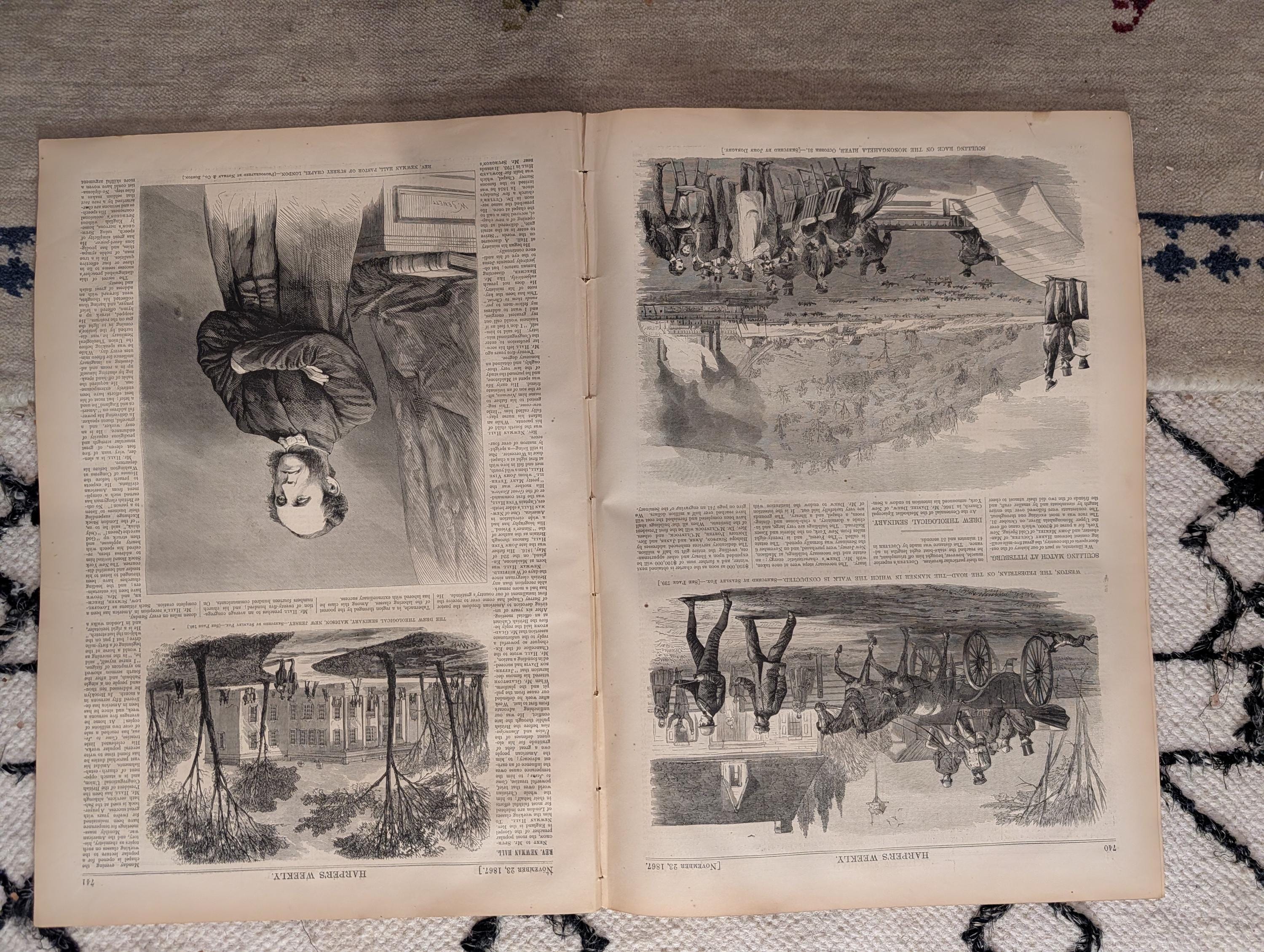 1867 Two Winslow Homer Parisian Ball Prints, Halloween Pumpkin — Nov 23
