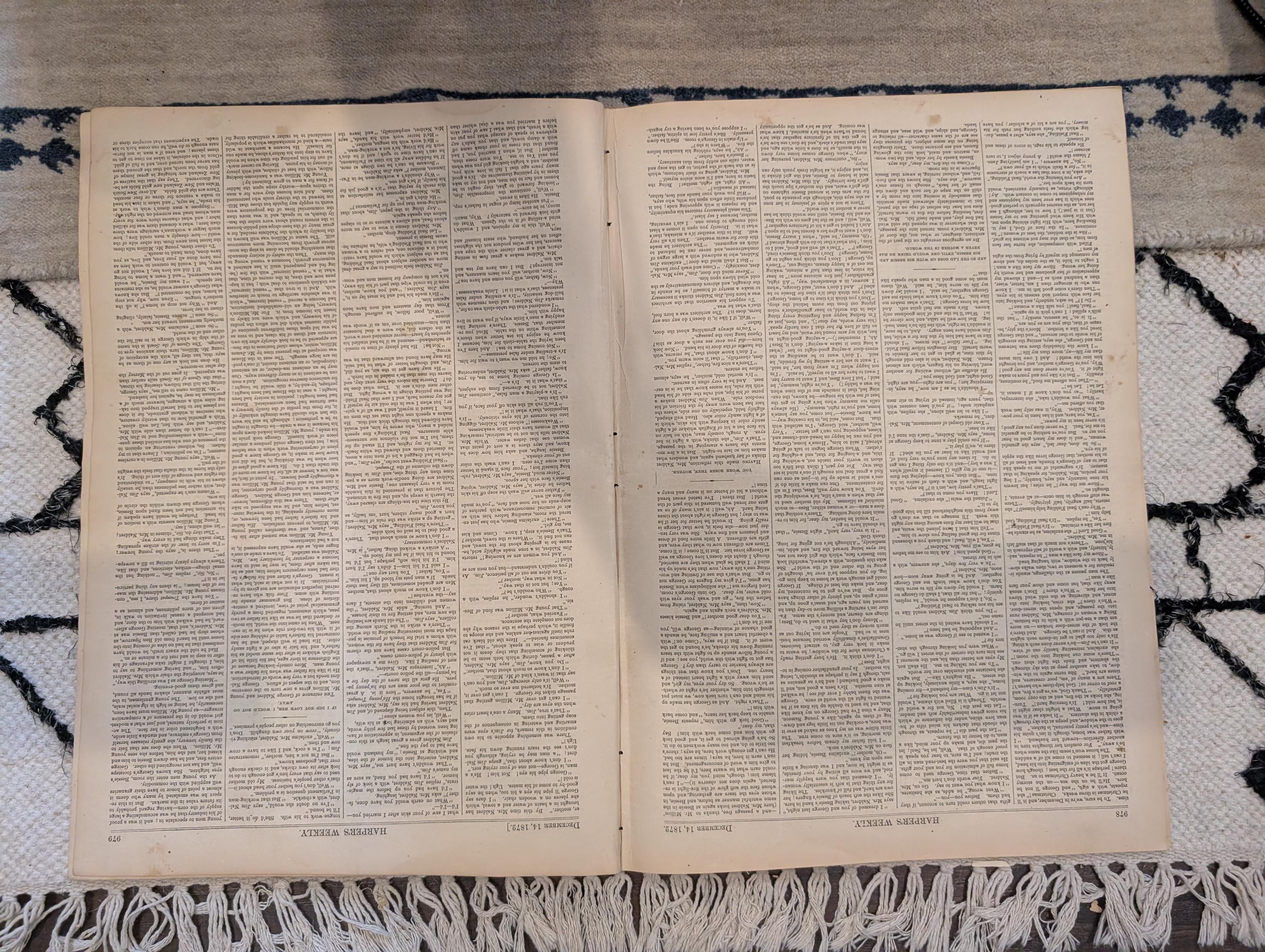 1872 Boston Fire Panoramic Print Harper's Weekly Dec 14 Supplement
