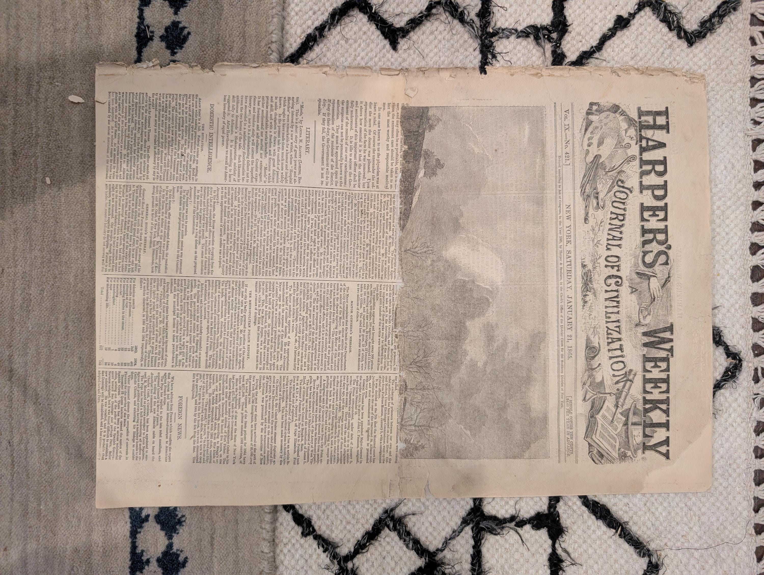 1865 Savannah Union Occupation Harper's Weekly Jan 21 Dutch Gap Canal
